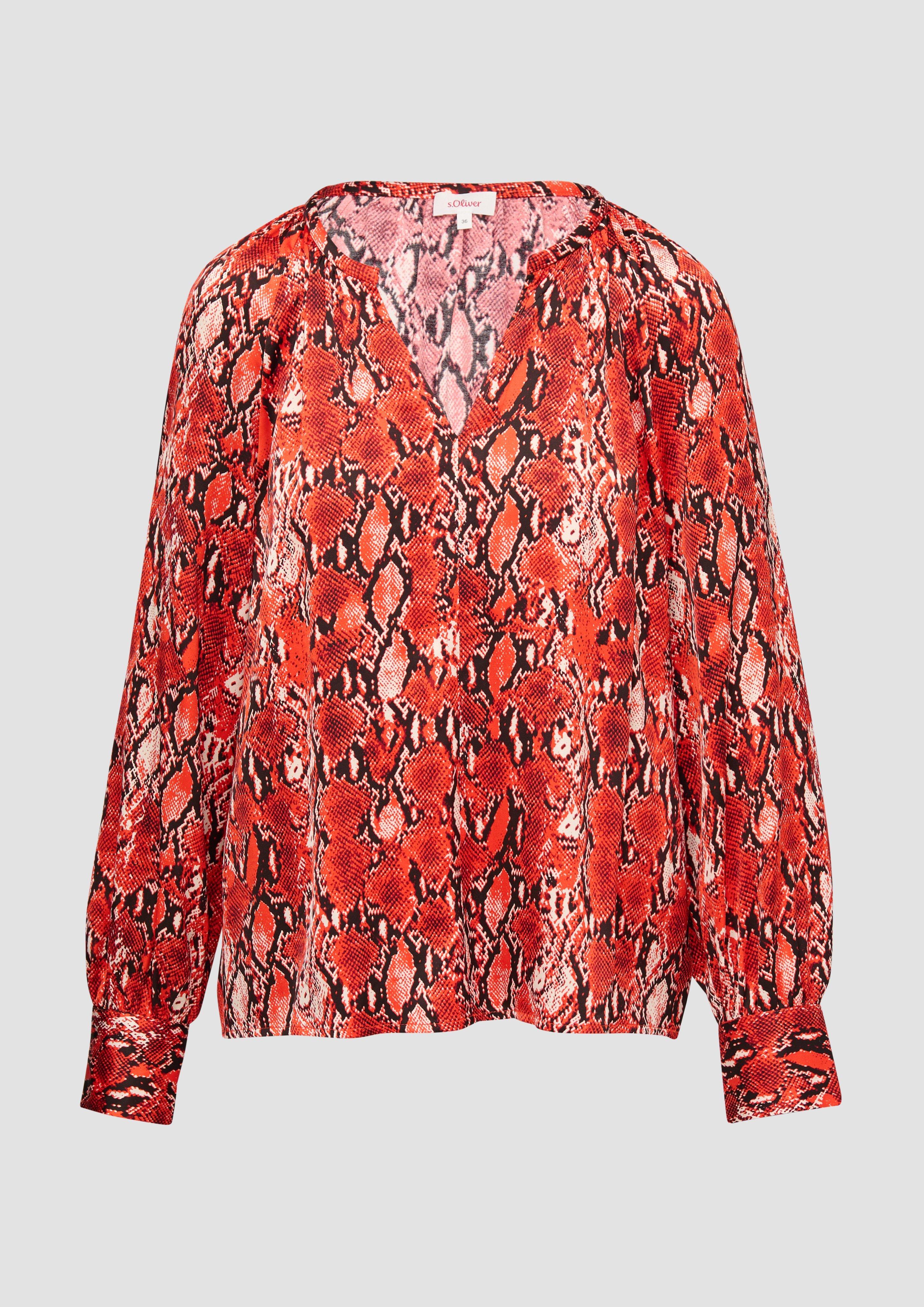Thumbnail - s.Oliver - Satinbluse im Relaxed Fit, Damen, Orange