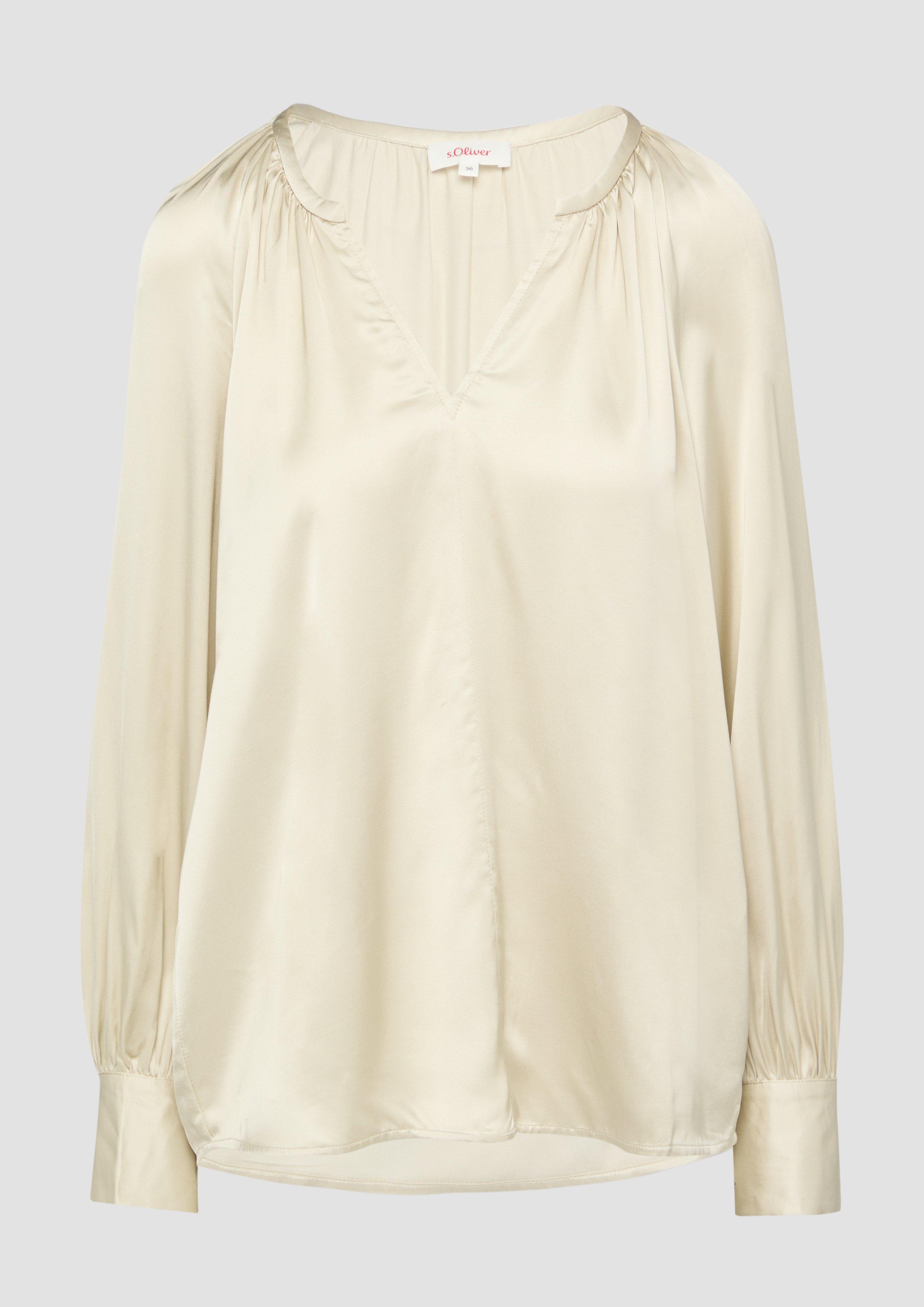 Thumbnail - s.Oliver - Satinbluse im Relaxed Fit, Damen, Beige