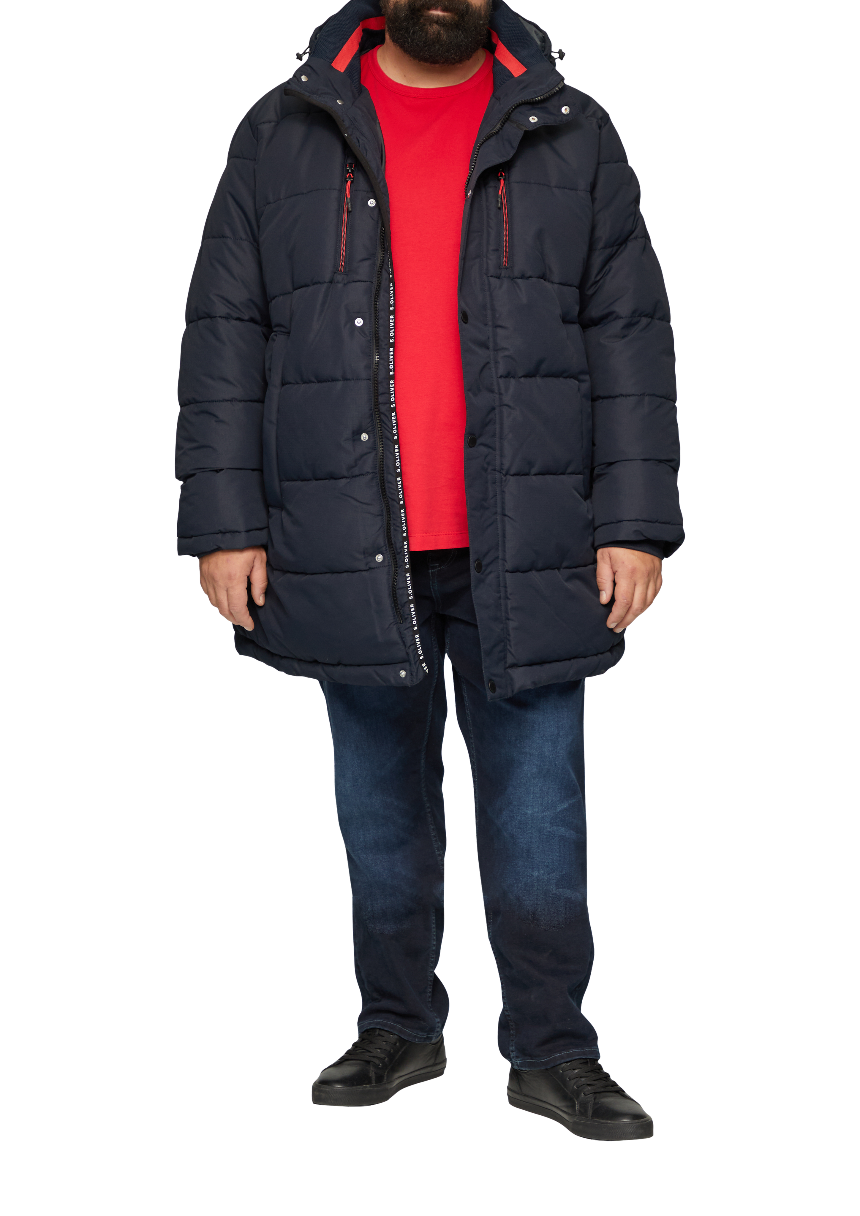 Gesteppter Parka mit abnehmbarer Kapuze Blau