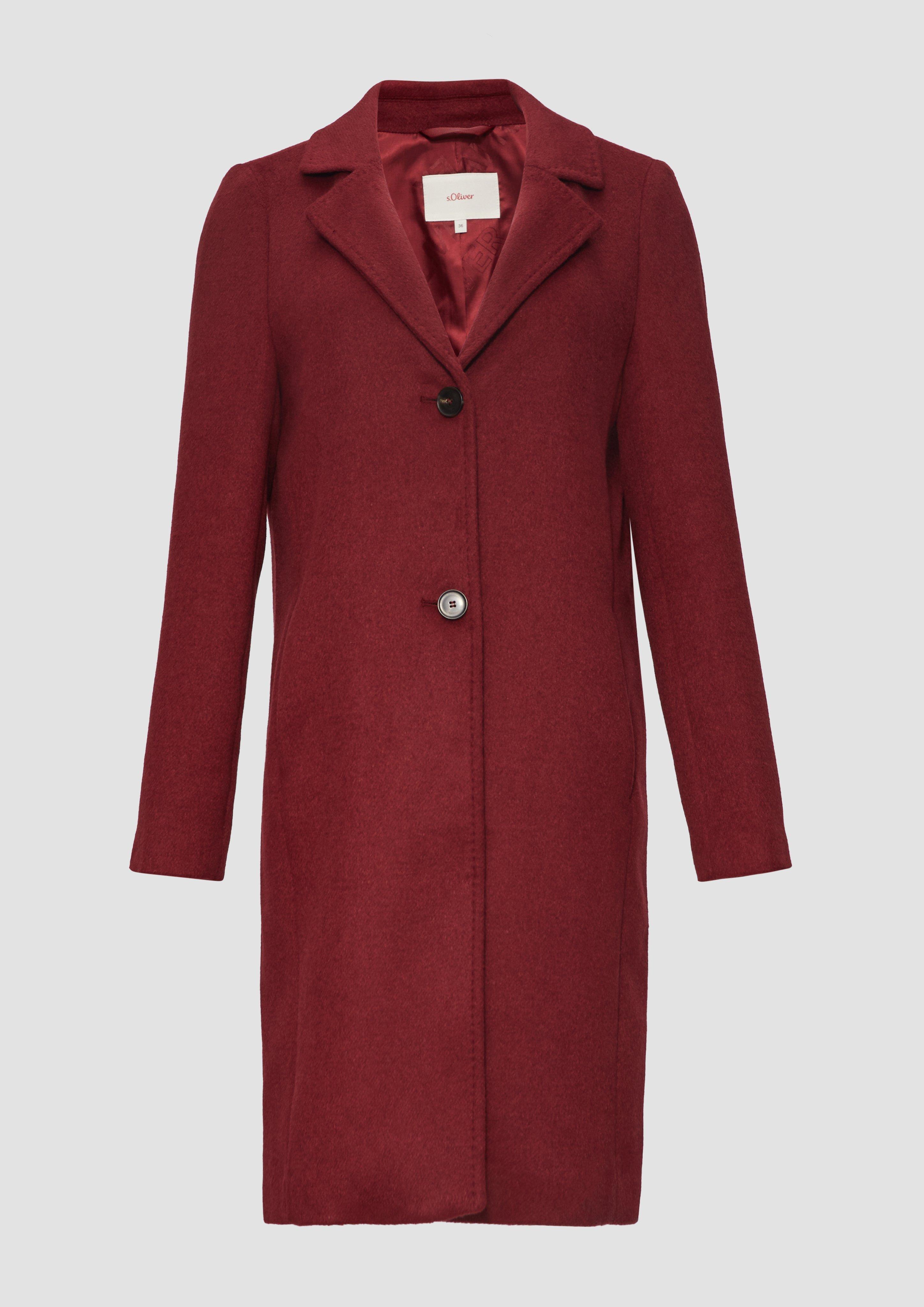 s.Oliver - Weicher Wollmantel mit Reverskragen, Damen, rot