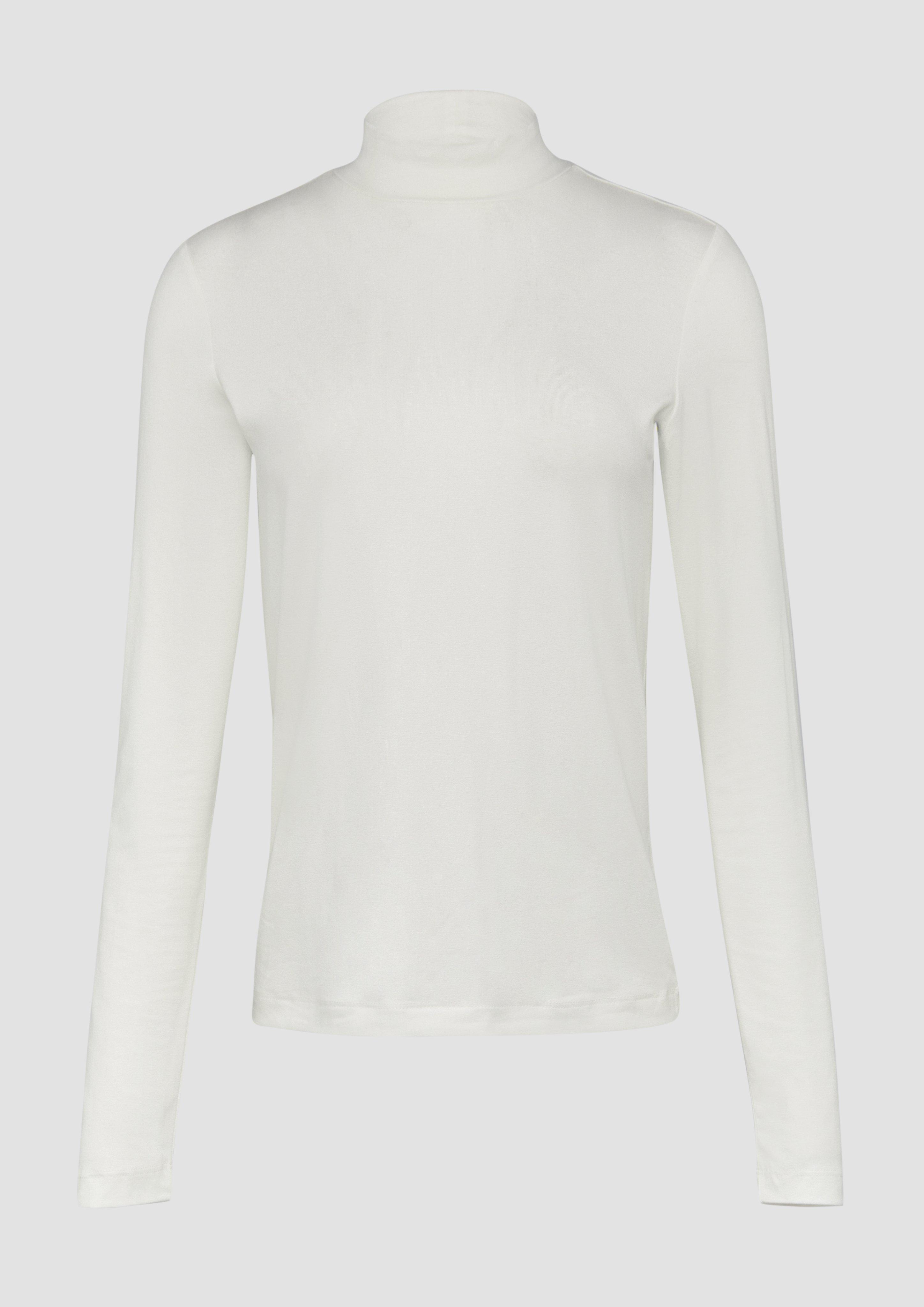 s.Oliver - Schmal geschnittenes Langarmshirt aus Viskosemix, Damen, creme