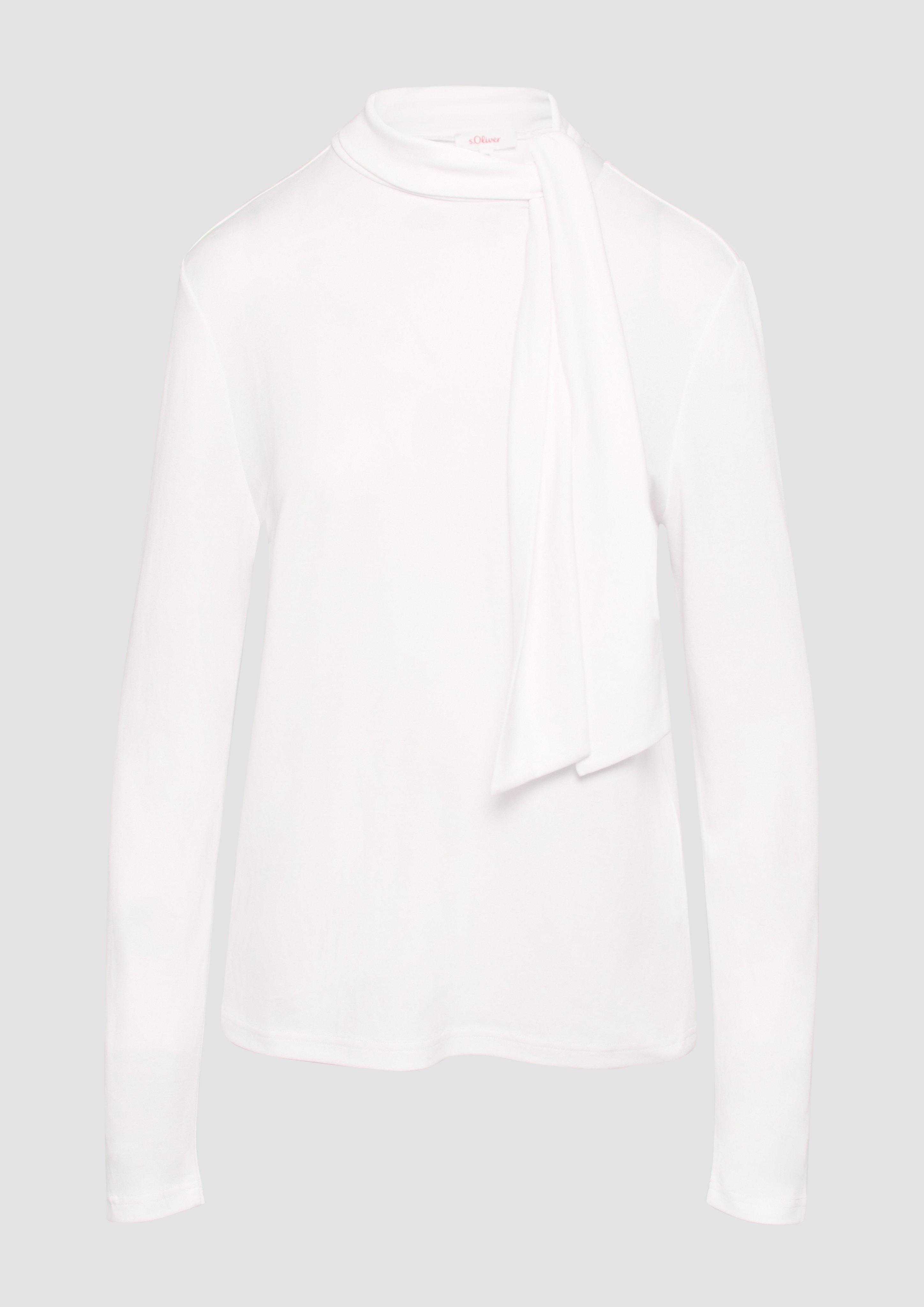 Thumbnail - s.Oliver - Elastisches Longsleeve aus Modalmix mit Knotendetail, Damen, creme