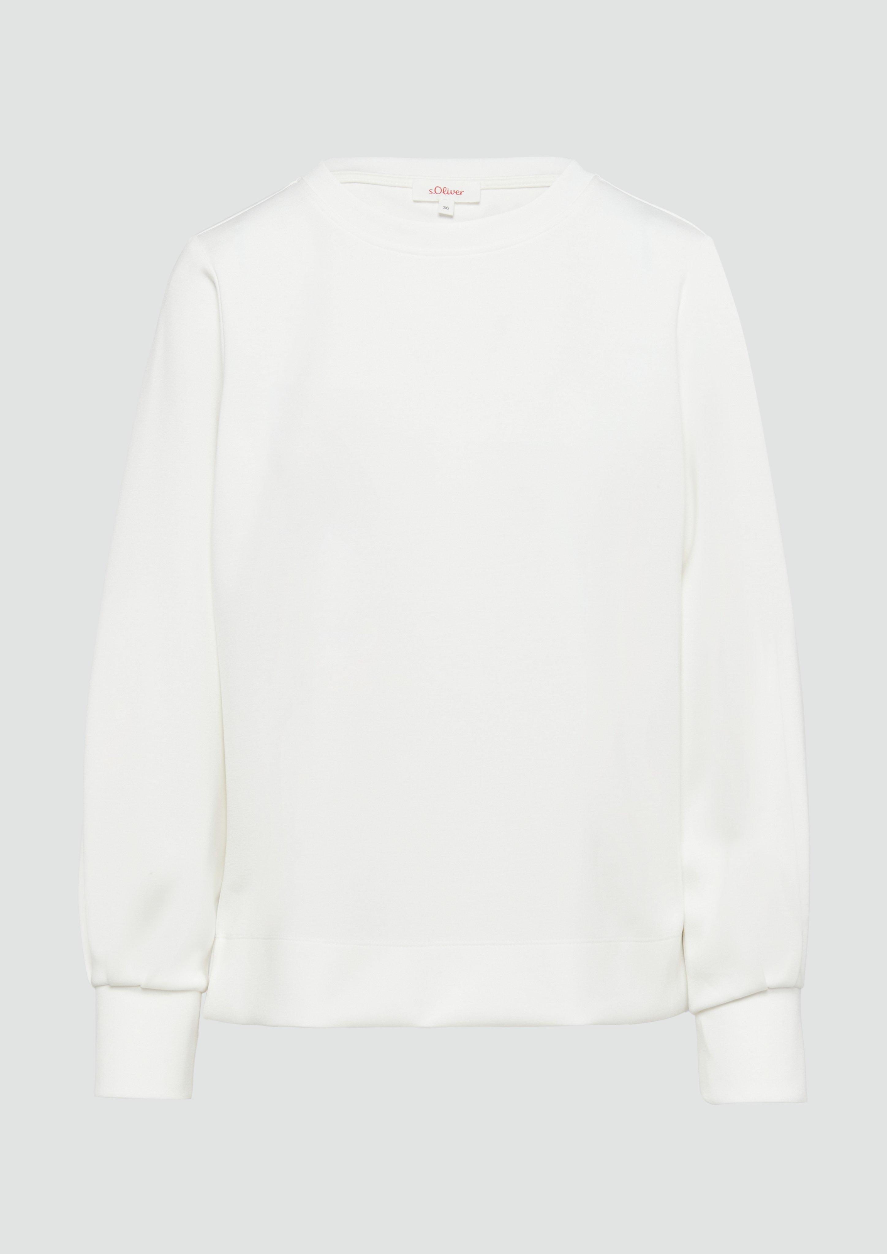 s.Oliver - Scuba-Sweatshirt mit weiten Ärmeln, Damen, creme