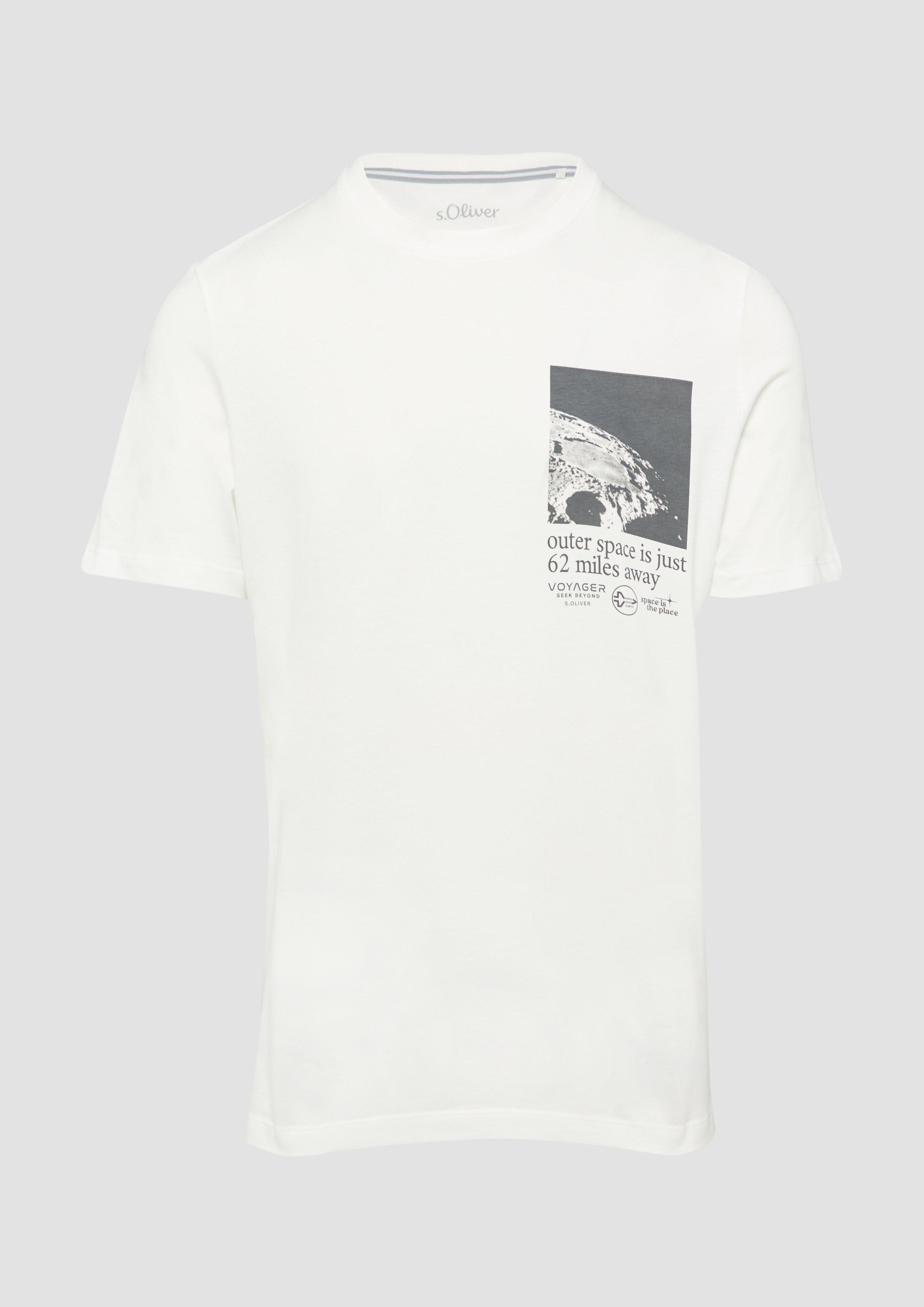 Thumbnail - s.Oliver - Baumwoll-T-Shirt mit Frontprint, Herren, weiß