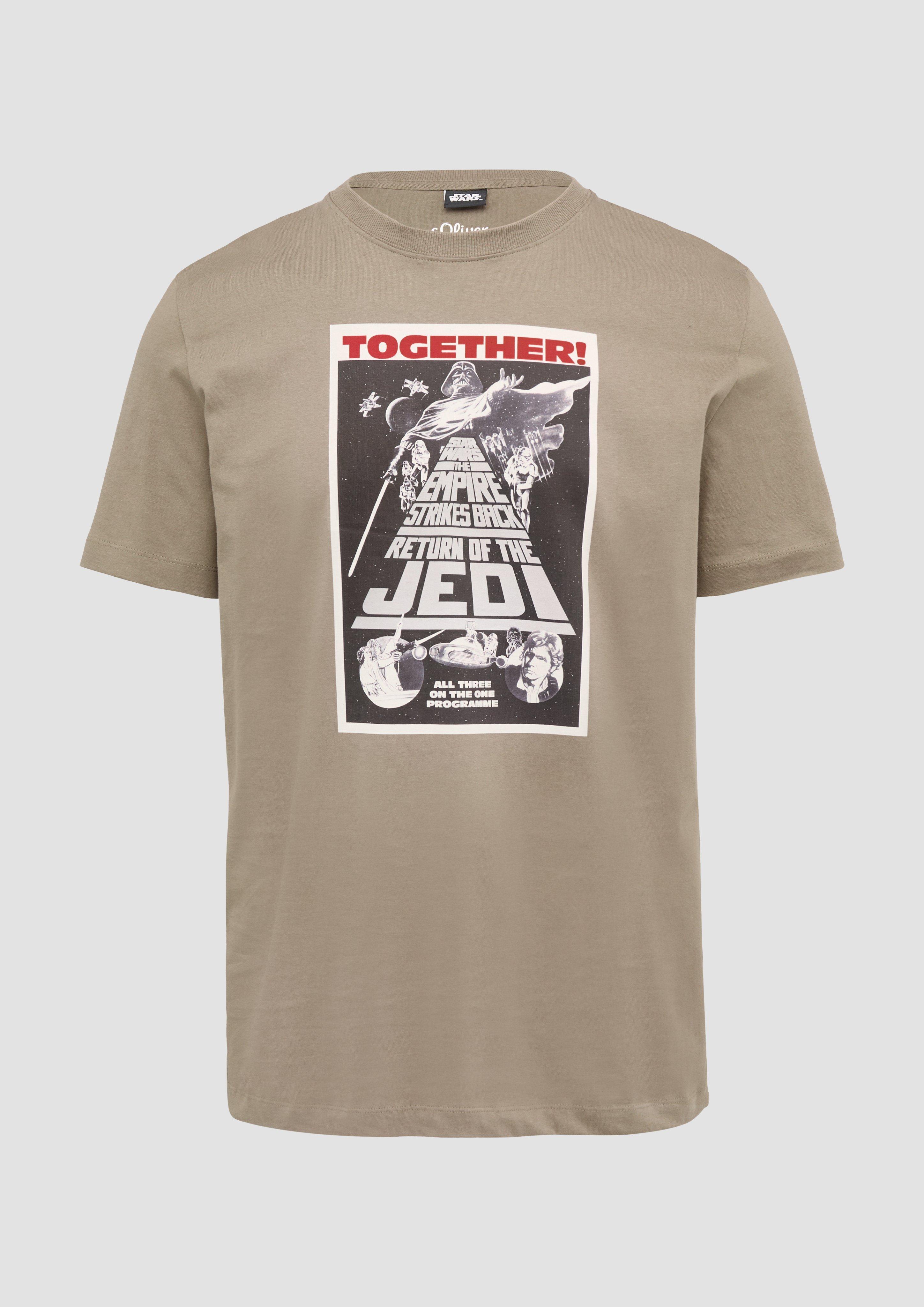 s.Oliver - T-Shirt mit Star Wars™ Print, Herren, braun