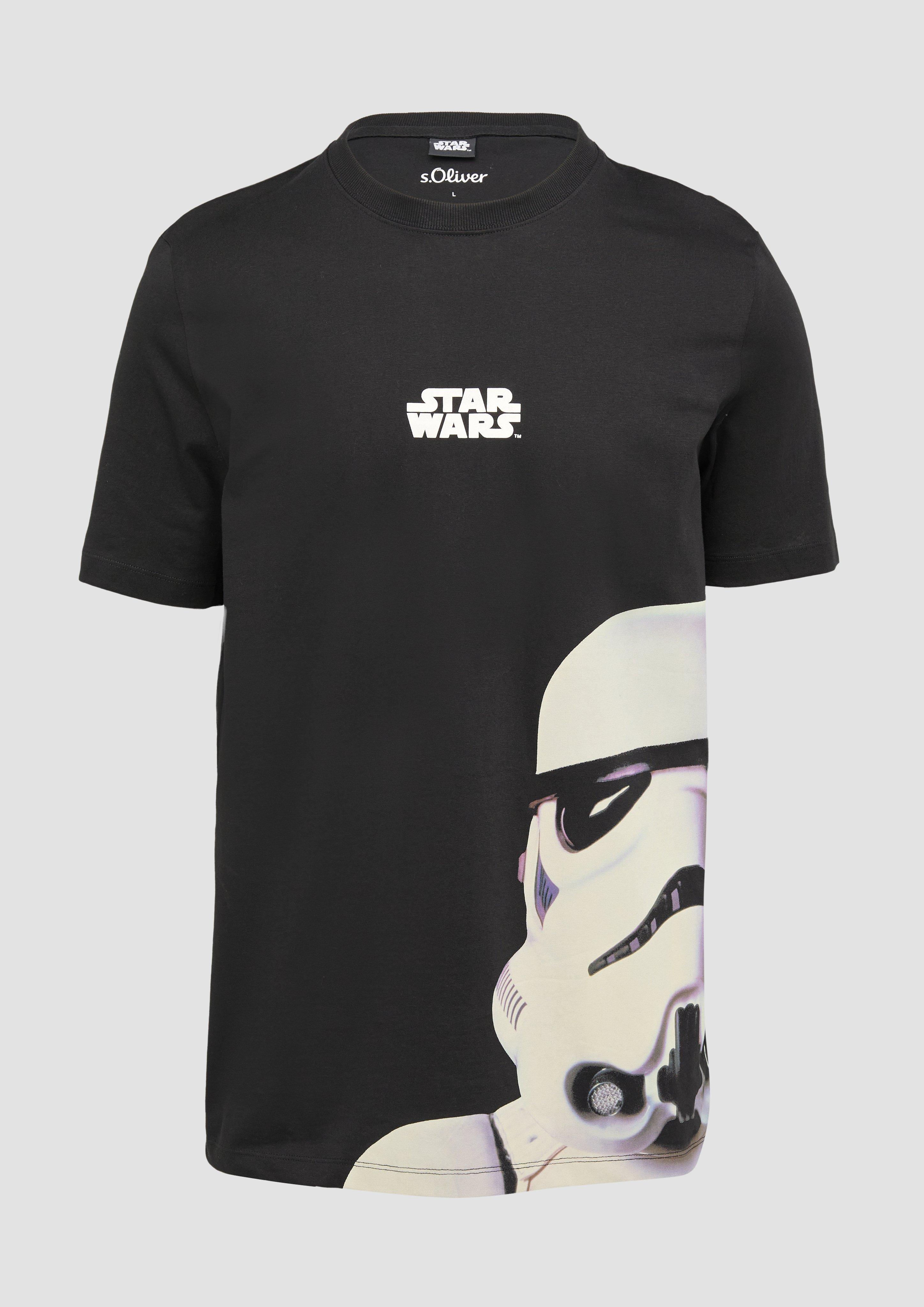 s.Oliver - T-Shirt mit Star Wars™ Print, Herren, schwarz