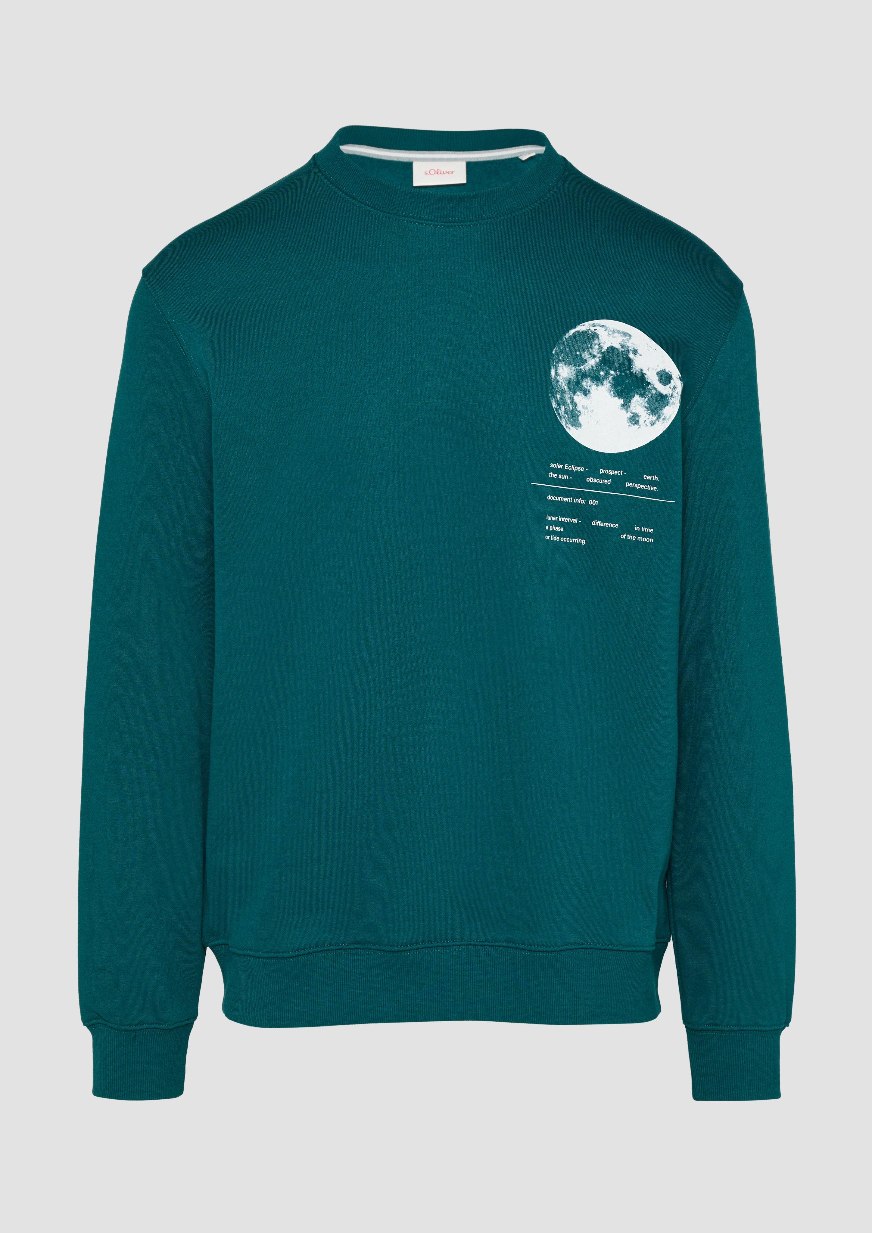 s.Oliver - Wärmendes Sweatshirt mit Frontprint, Herren, Blau