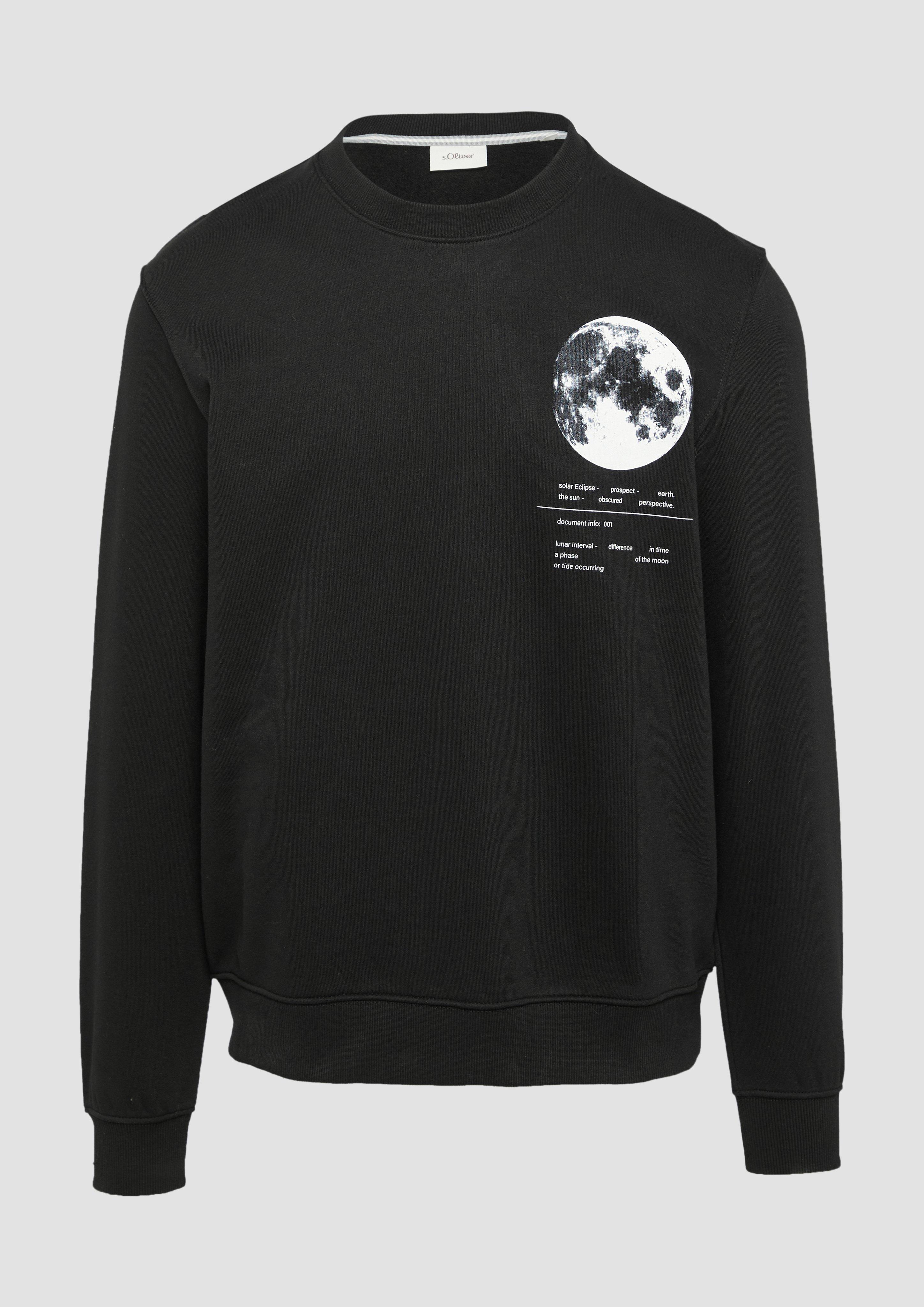 s.Oliver - Wärmendes Sweatshirt mit Frontprint, Herren, schwarz