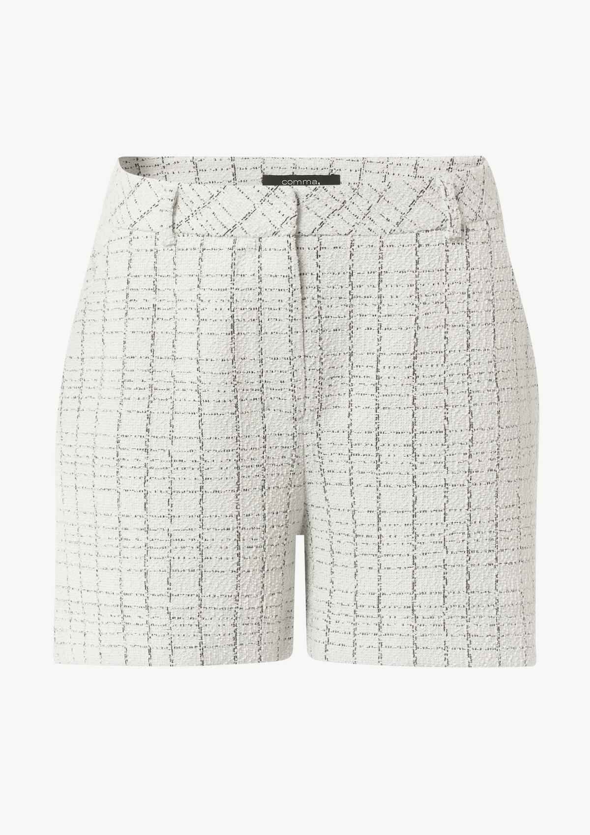 comma Bouclé jersey shorts with metallic yarn