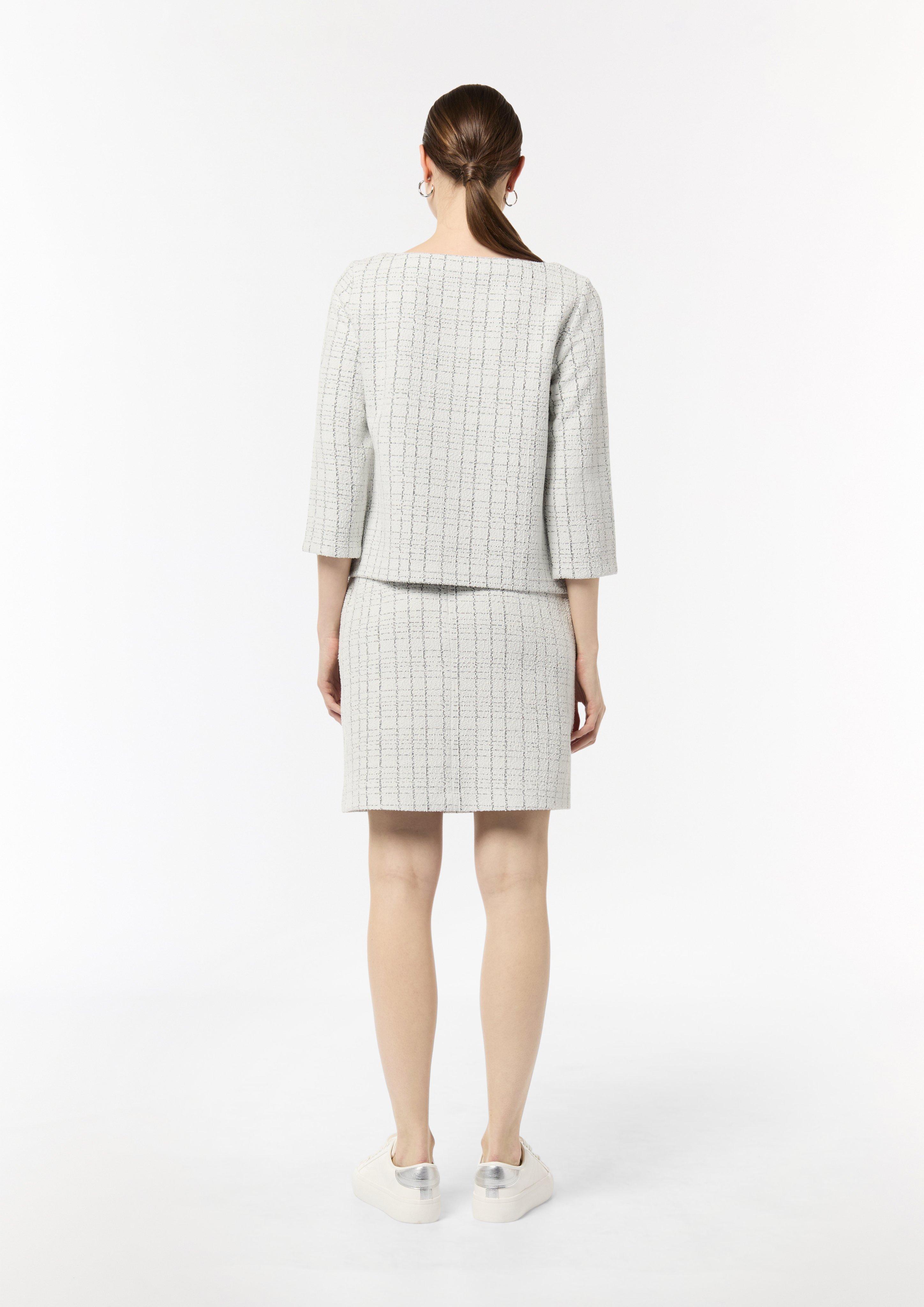 Bouclé jersey top with metallic yarn - light grey | Comma Bouclé jersey top with metallic yarn - light grey | Comma