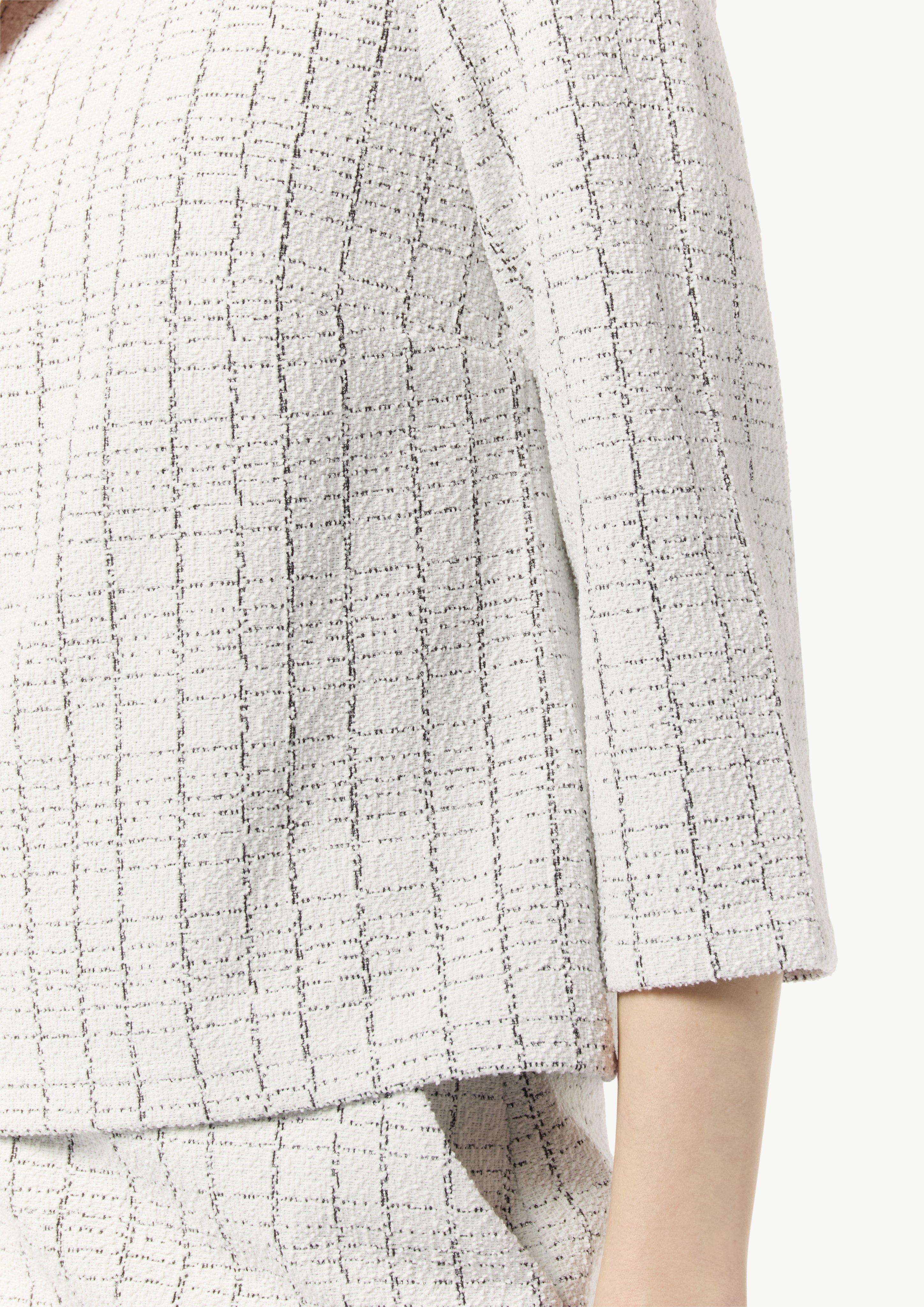 Bouclé jersey top with metallic yarn - light grey | Comma Bouclé jersey top with metallic yarn - light grey | Comma