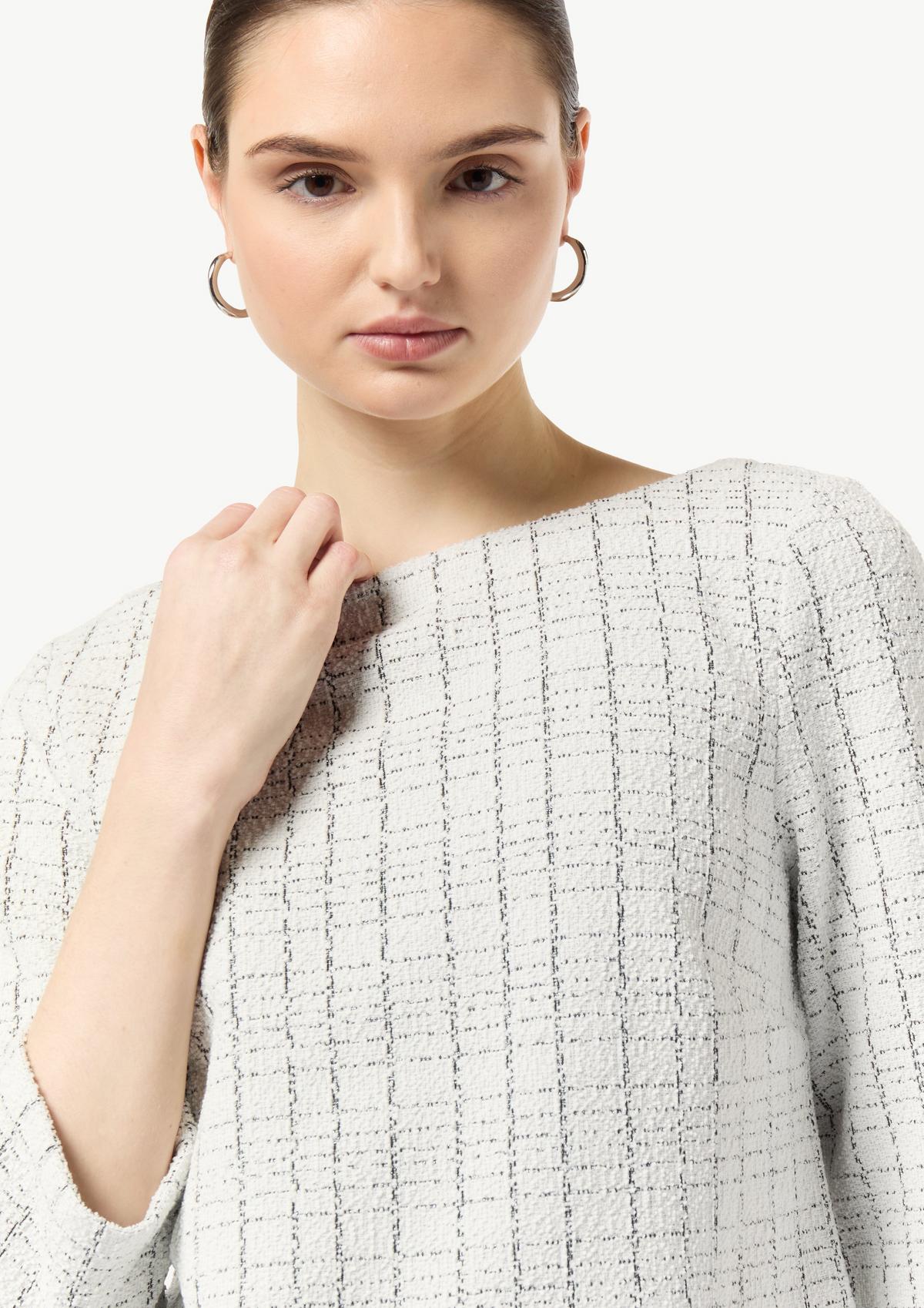comma Bouclé jersey top with metallic yarn