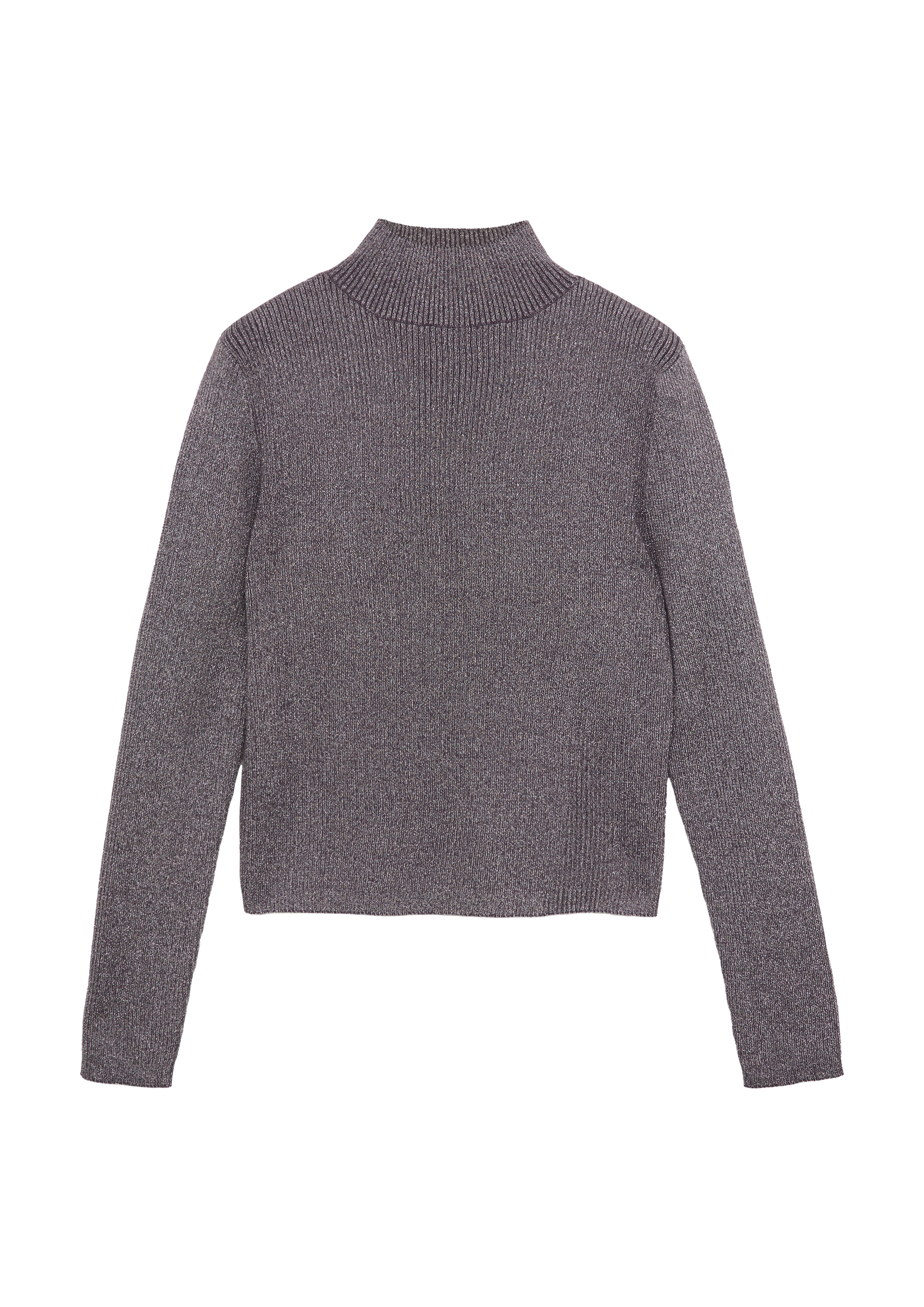 s.Oliver - Strickpullover mit Metallic-Effekt und Stehkragen, Mädchen, lila