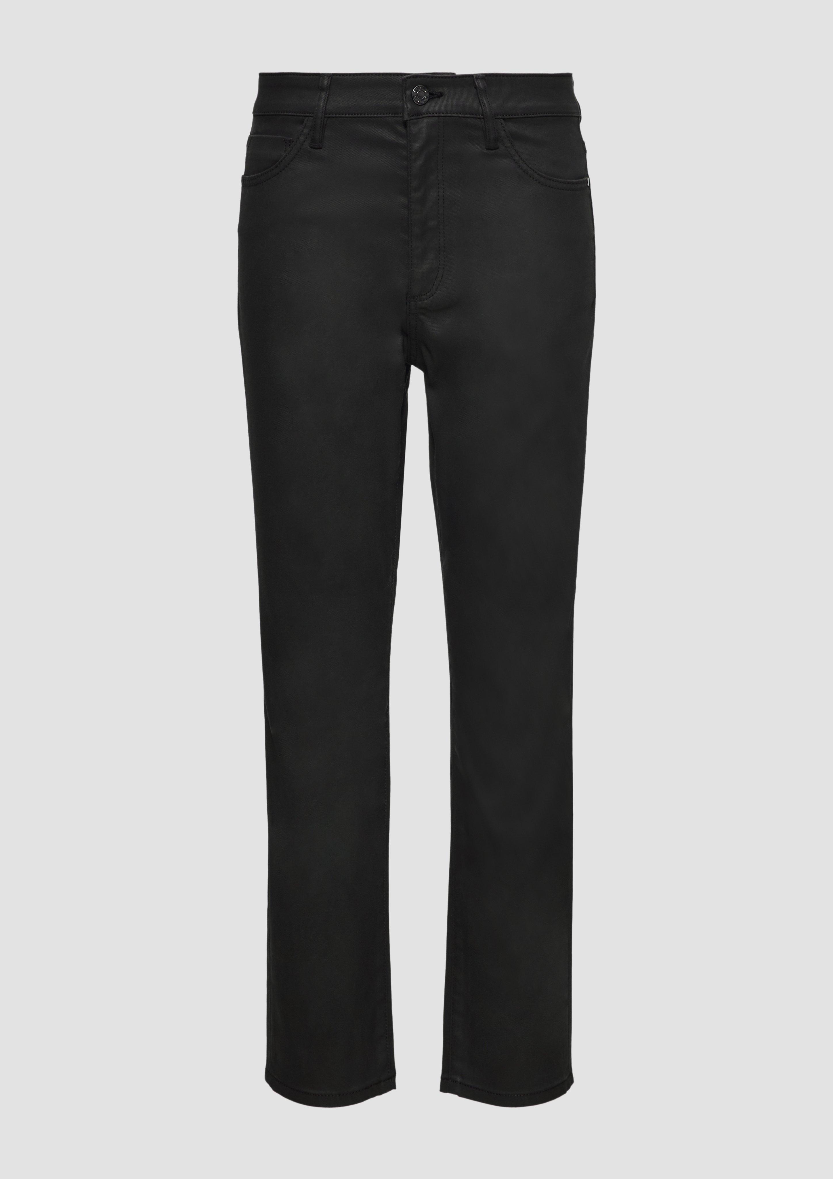 s.Oliver - Cropped-Jeans Betsy / Slim Fit / High Rise / Slim Leg / Coating, Damen, schwarz