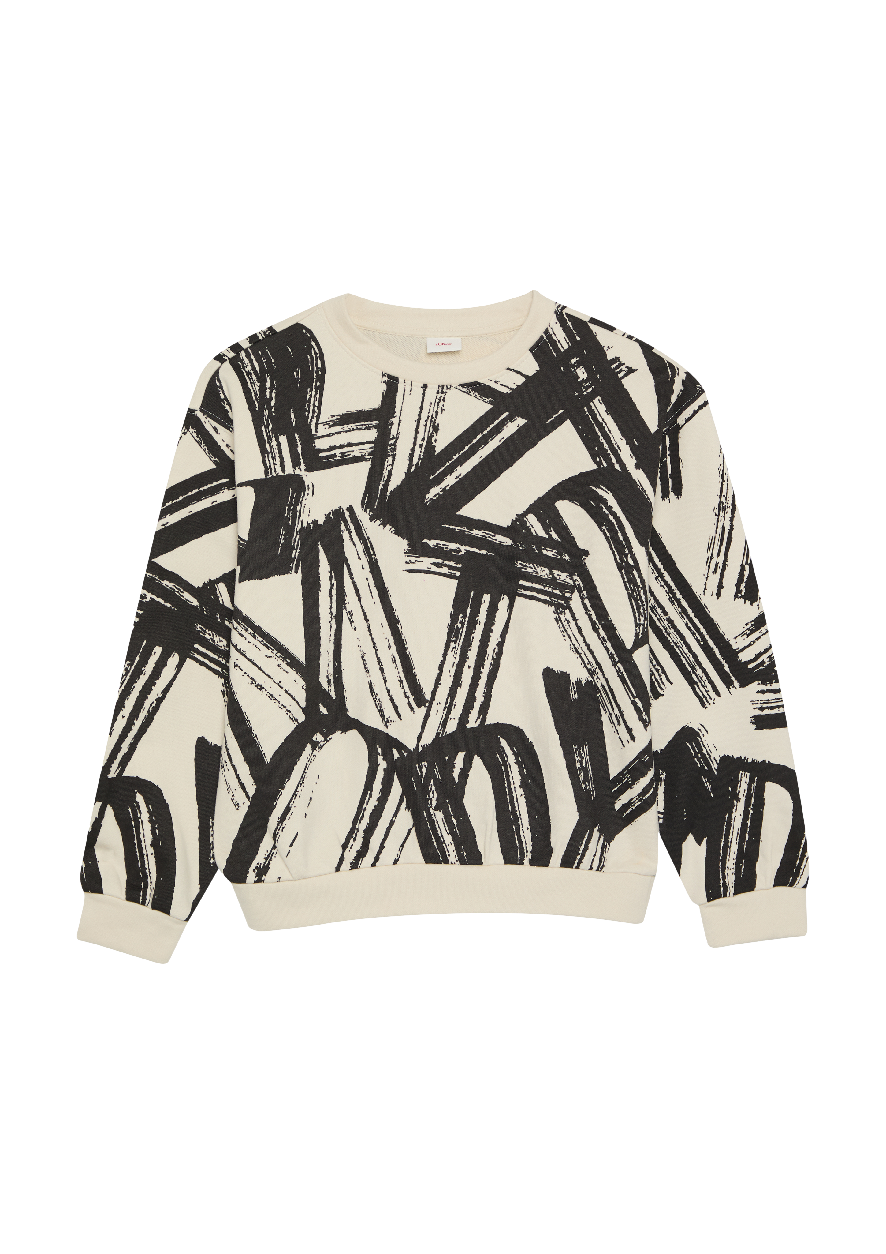 s.Oliver - Sweatshirt mit All-over-Print, Mädchen, creme