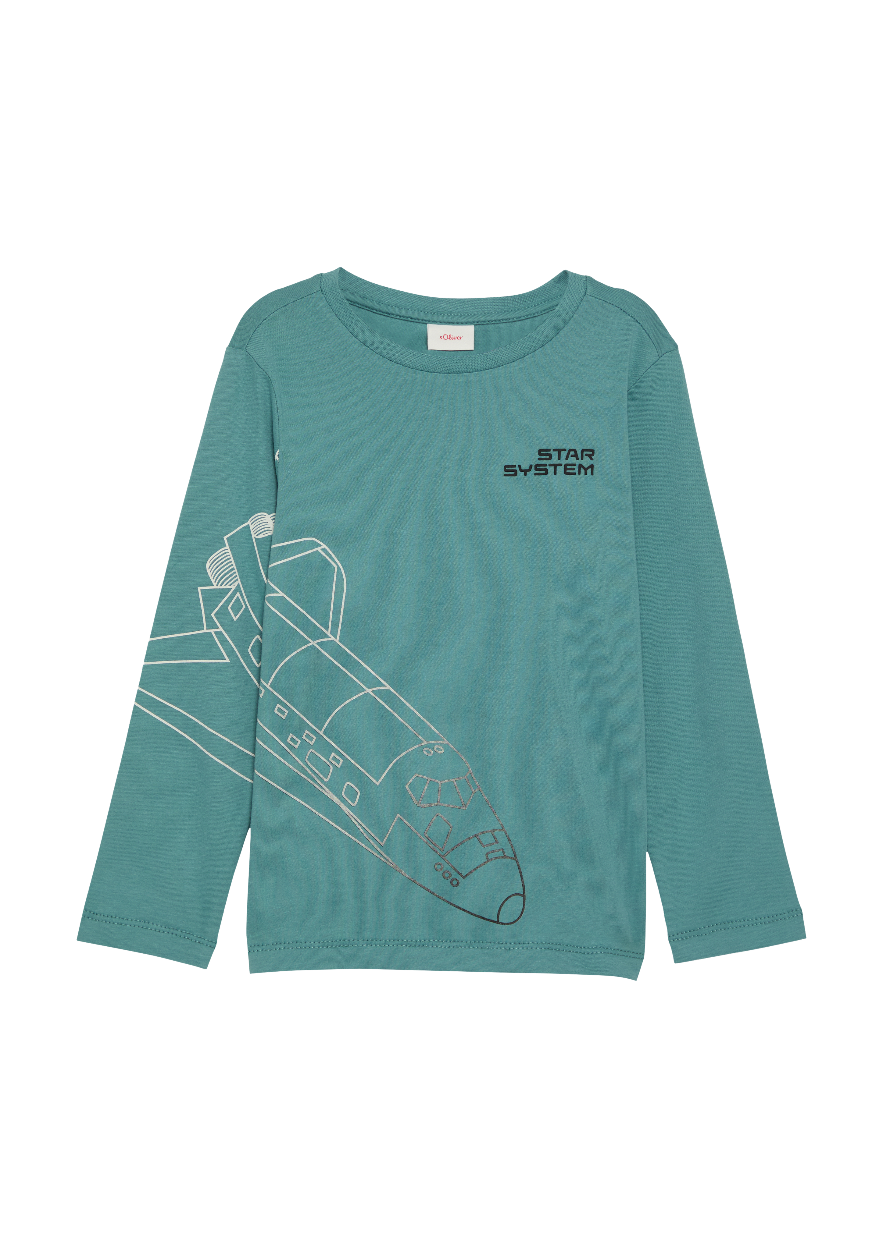 s.Oliver - Langarmshirt mit Frontprint, Kinder, Blau