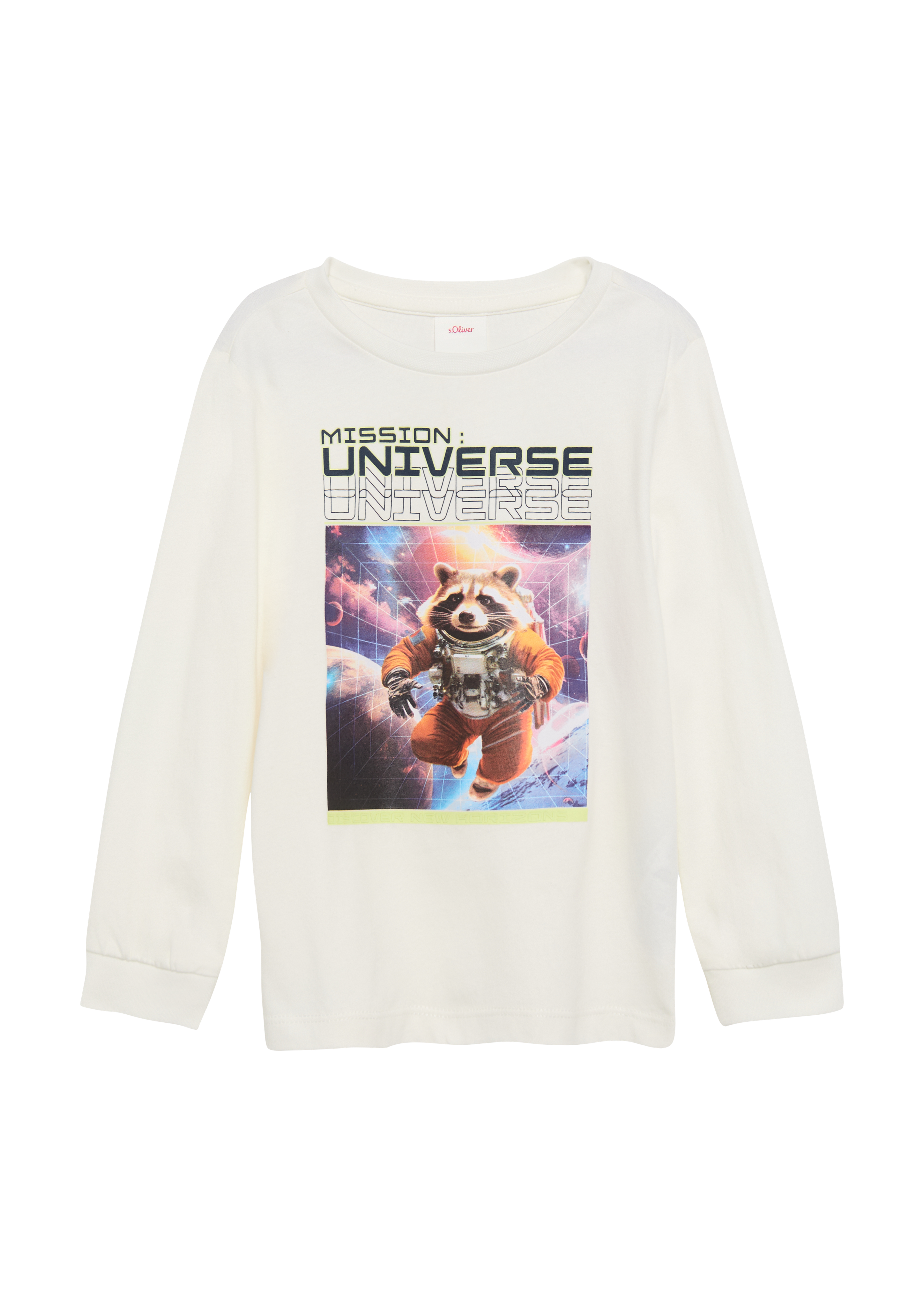Thumbnail - s.Oliver - Langarmshirt mit Bündchen und Fotoprint, Kinder, creme