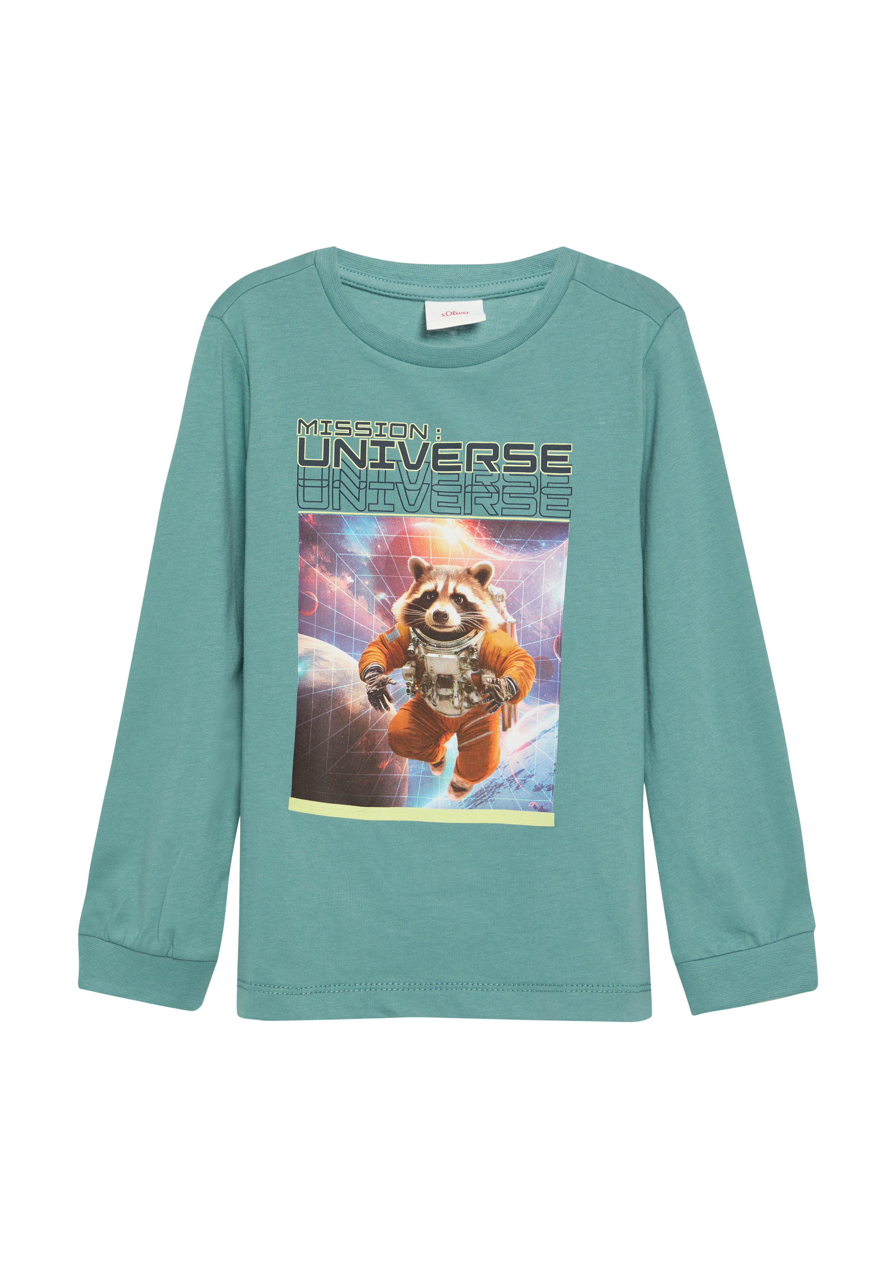 s.Oliver - Langarmshirt mit Bündchen und Fotoprint, Kinder, Blau