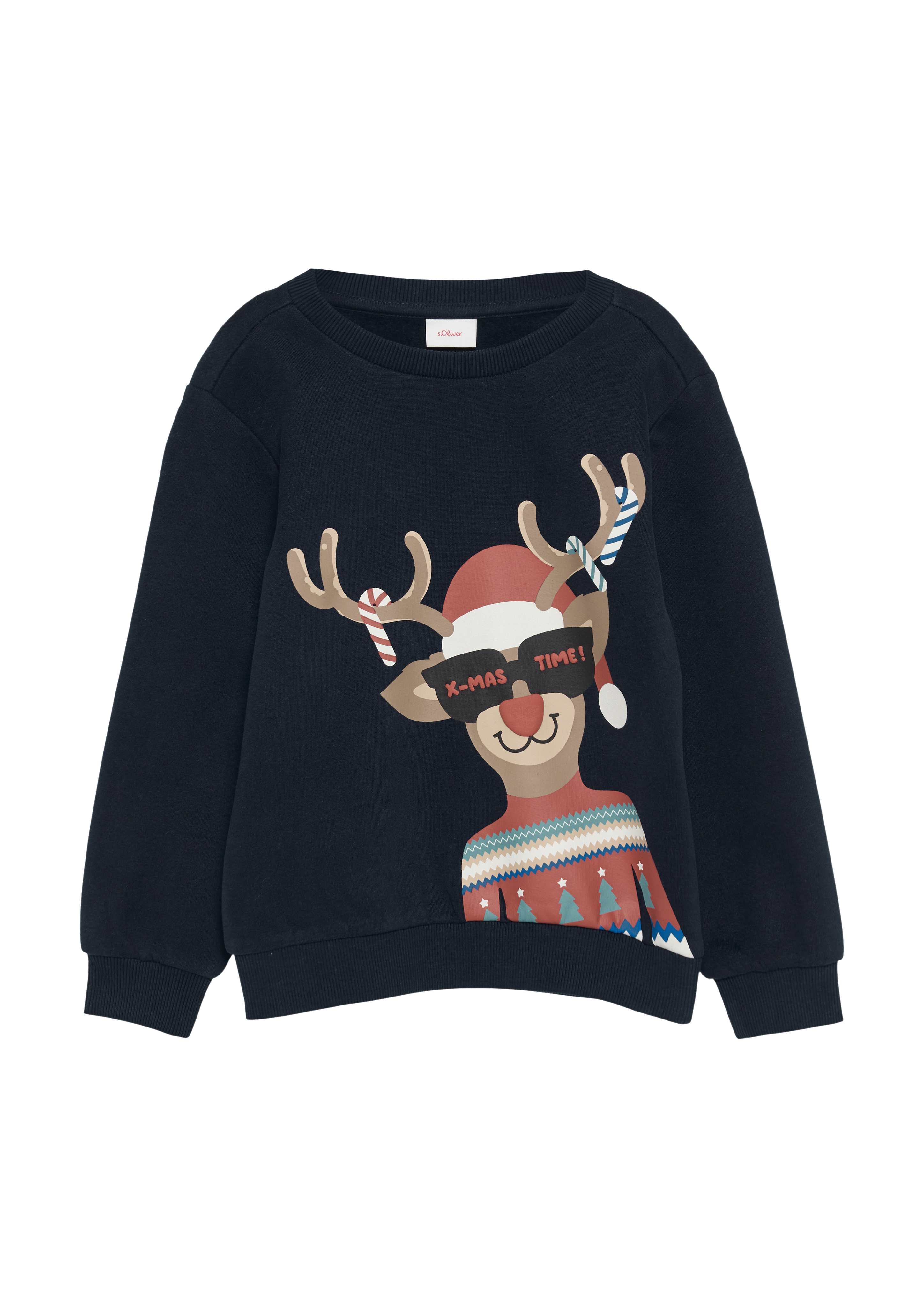 s.Oliver - Wärmendes Sweatshirt mit Weihnachtsmotiv, Kinder, blau
