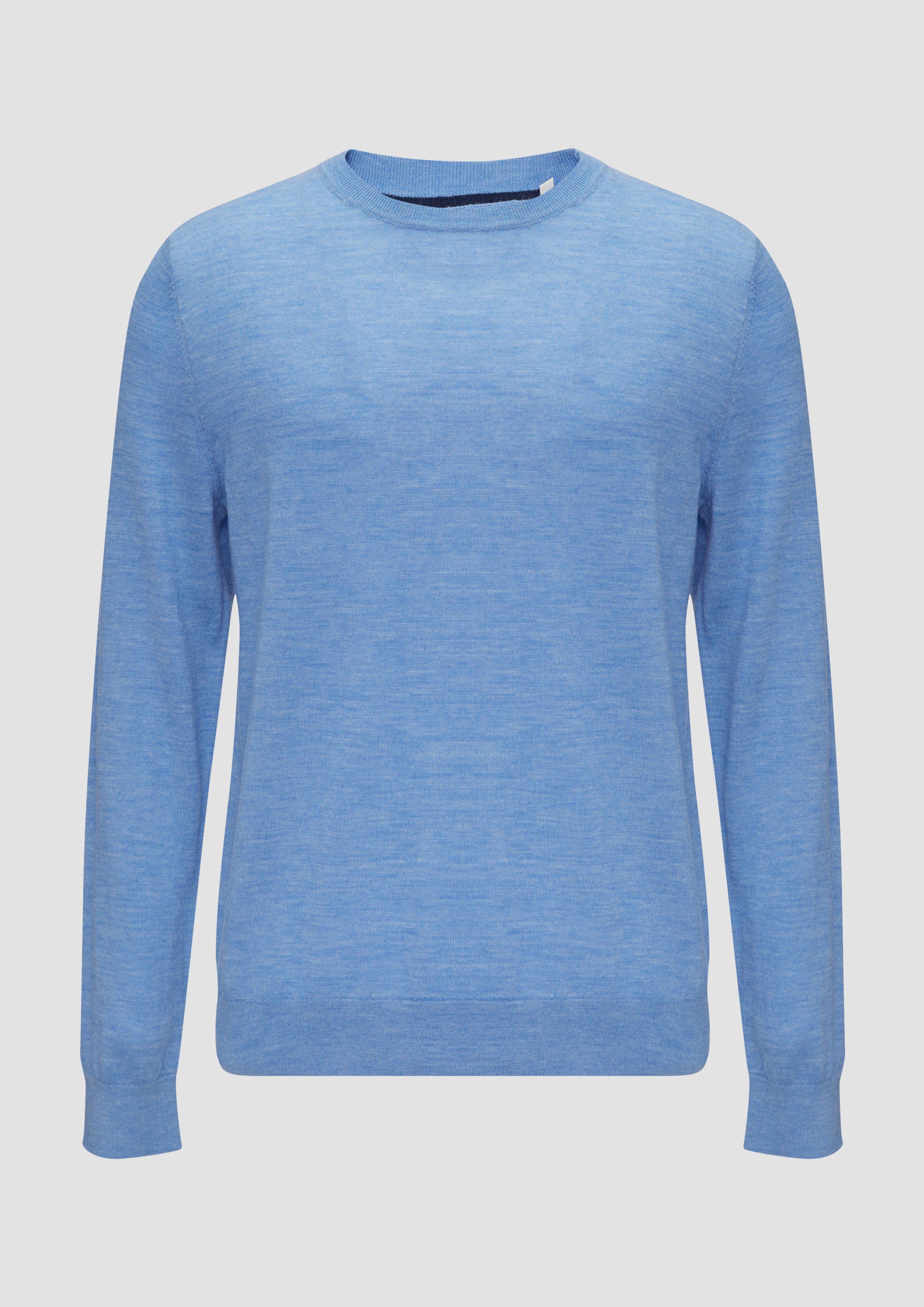 s.Oliver - Feinstrickpullover aus reiner Merinowolle, Herren, blau