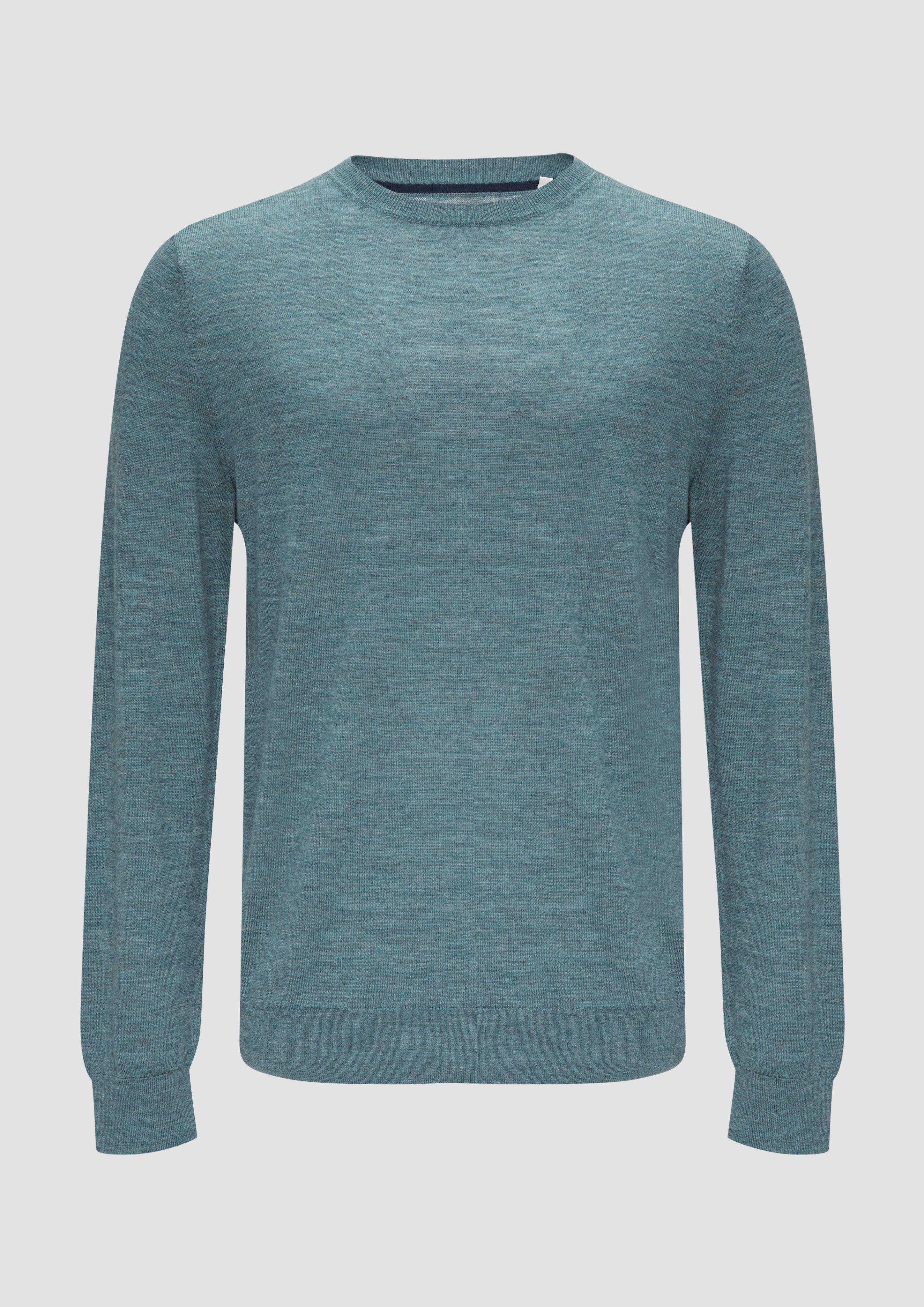 s.Oliver - Feinstrickpullover aus reiner Merinowolle, Herren, Blau