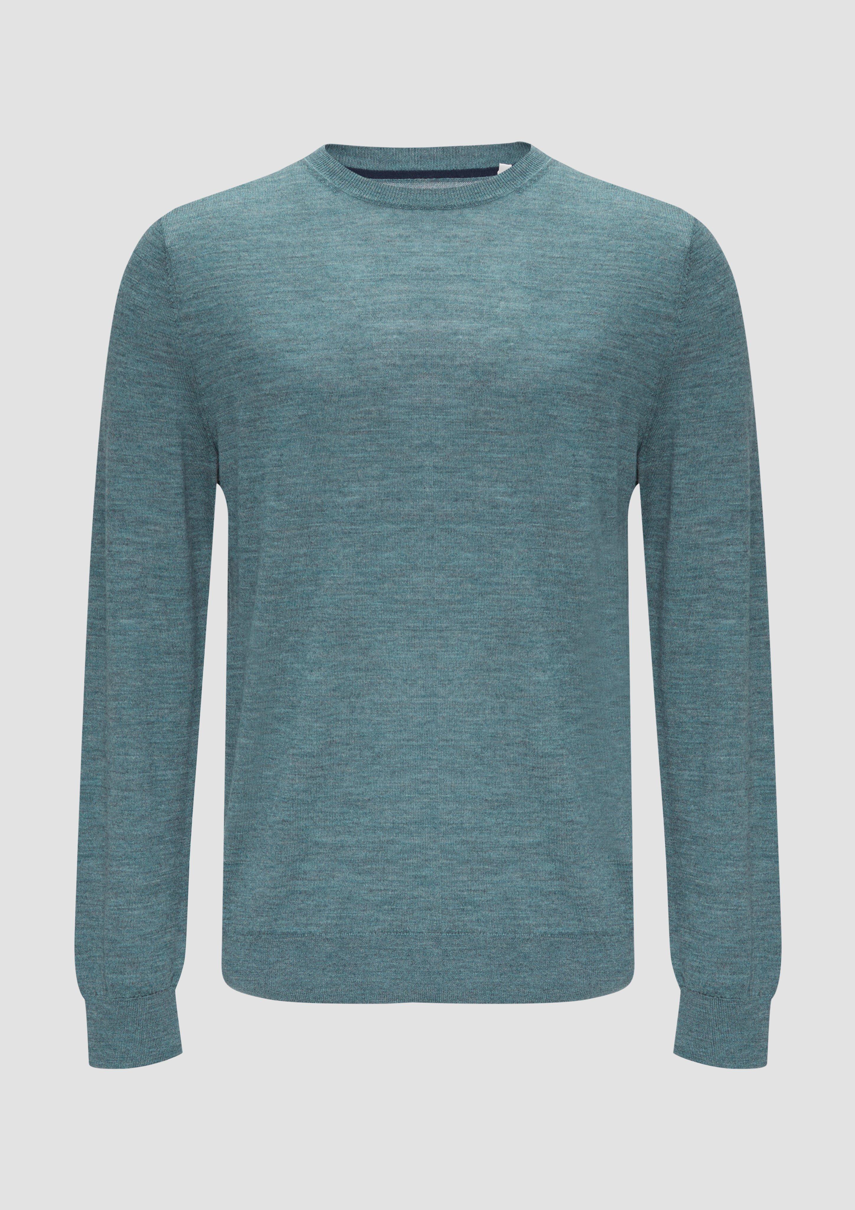 s.Oliver - Feinstrickpullover aus reiner Merinowolle, Herren, Blau