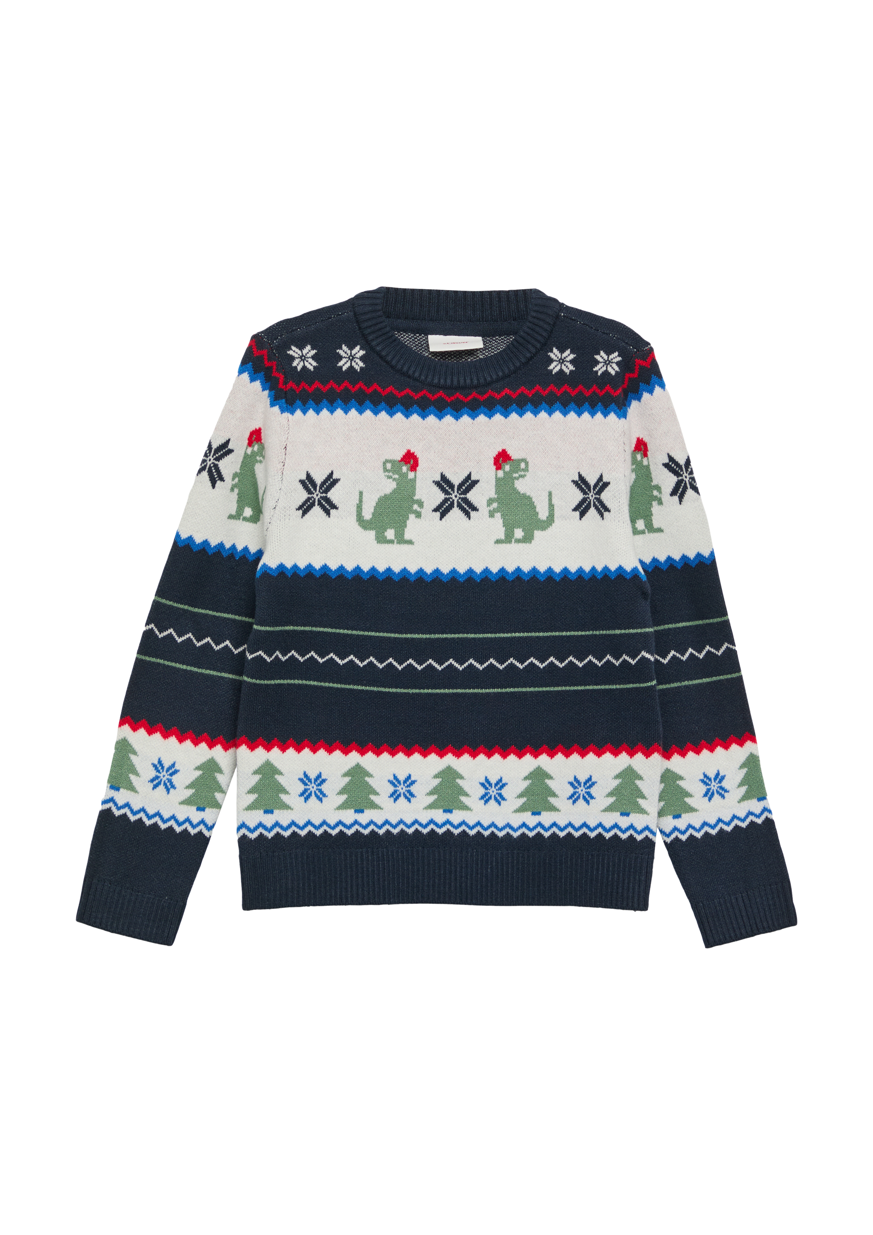 s.Oliver - Jacquard-Strickpullover mit Weihnachtsmotiv, Kinder, blau