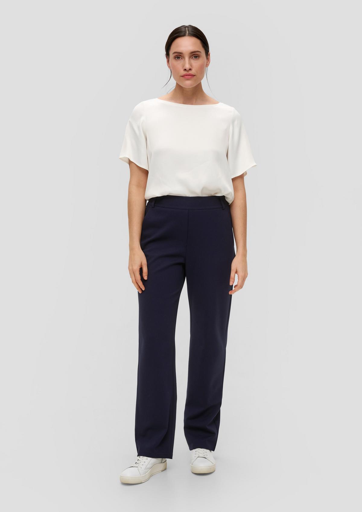 Viscose blend trousers with a straight leg