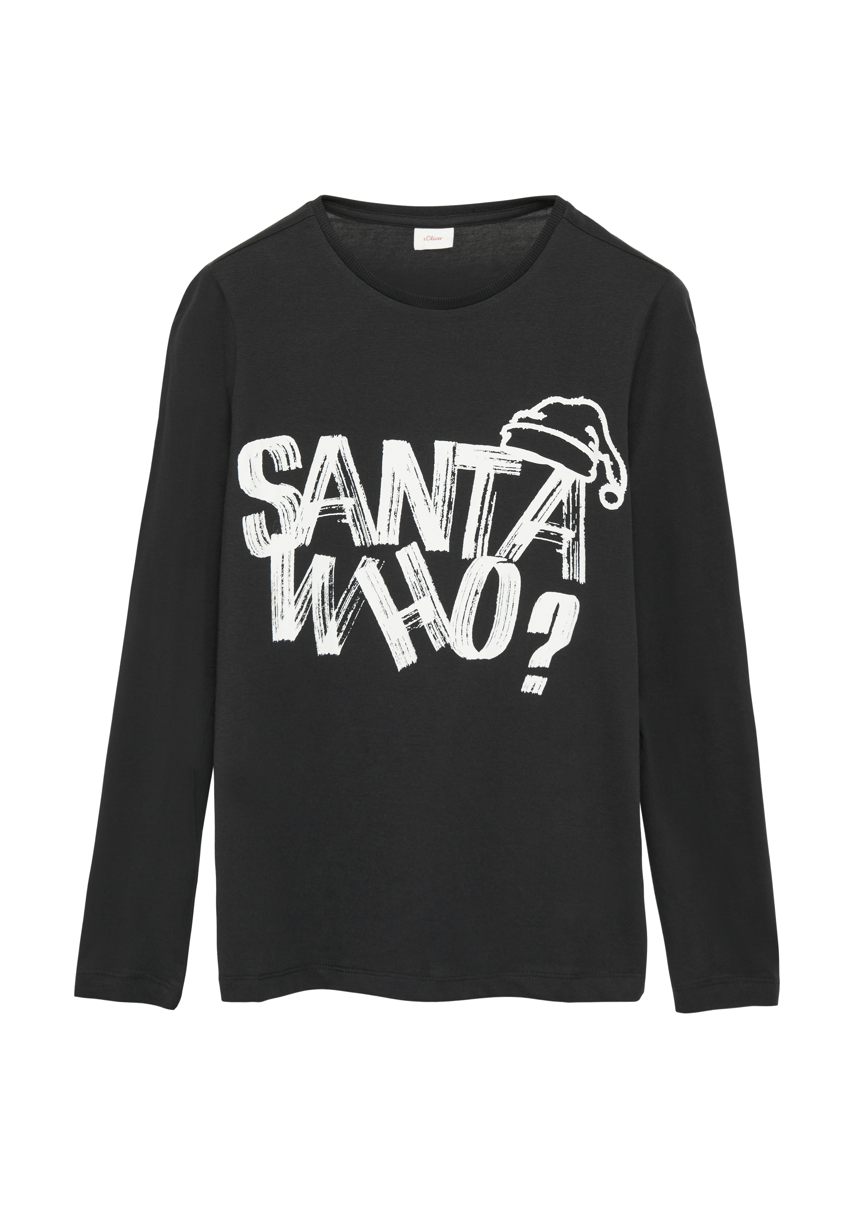 s.Oliver - Longsleeve mit Weihnachtsmotiv, Jungen, schwarz