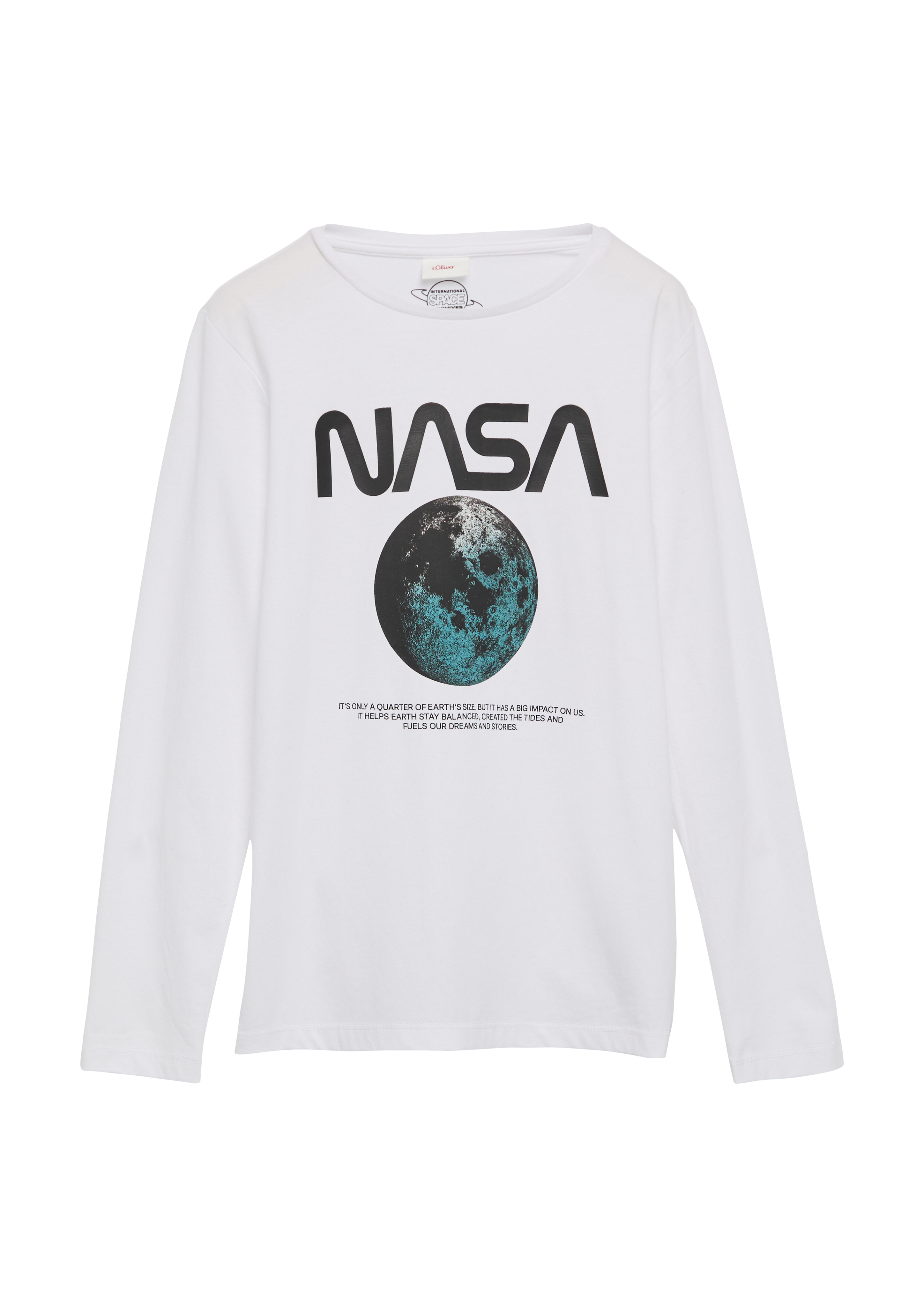 s.Oliver - Langarmshirt mit NASA®-Print, Jungen, weiß