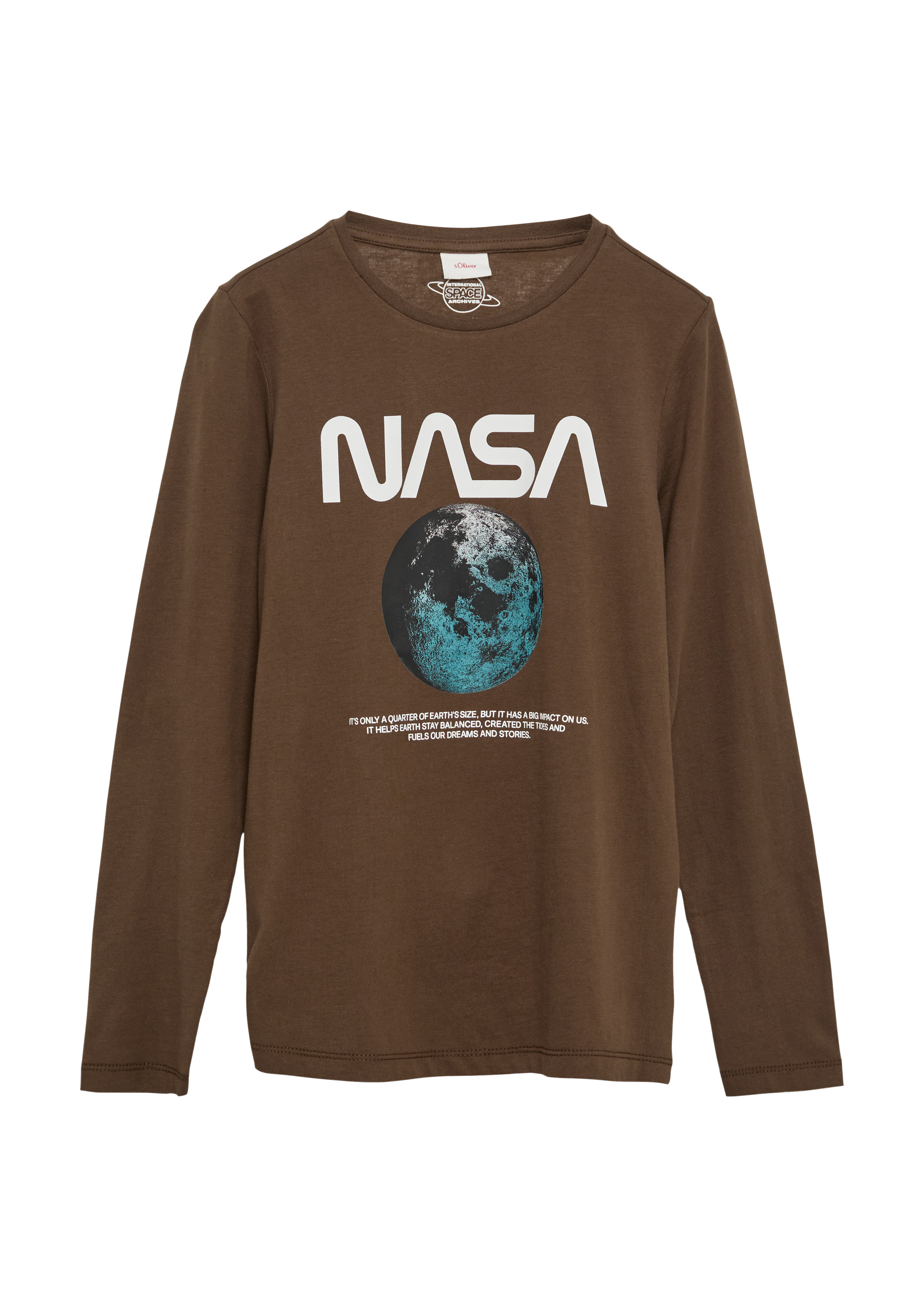 s.Oliver - Langarmshirt mit NASA®-Print, Jungen, braun