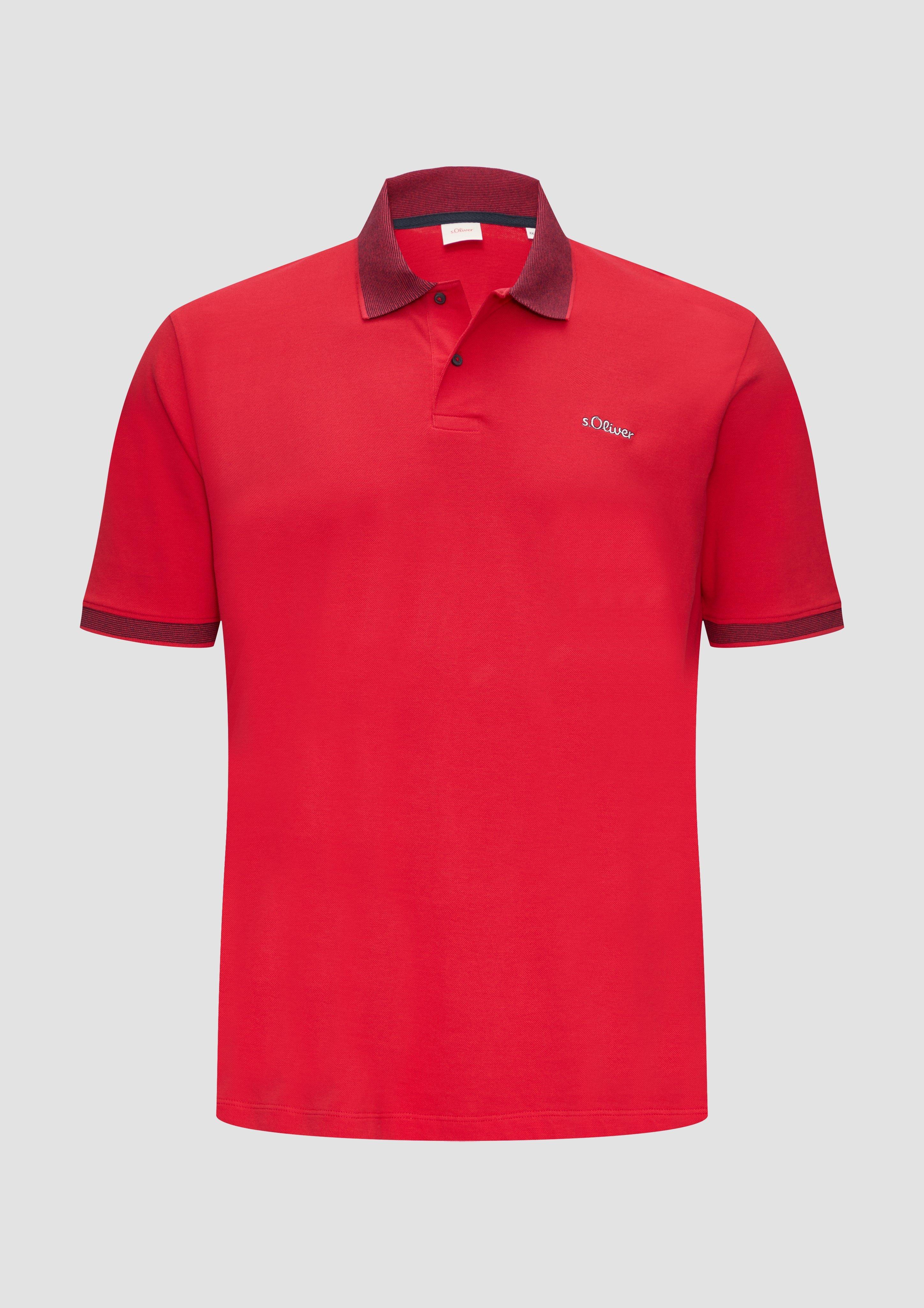 s.Oliver - Poloshirt mit Kontrast-Details, Herren, rot