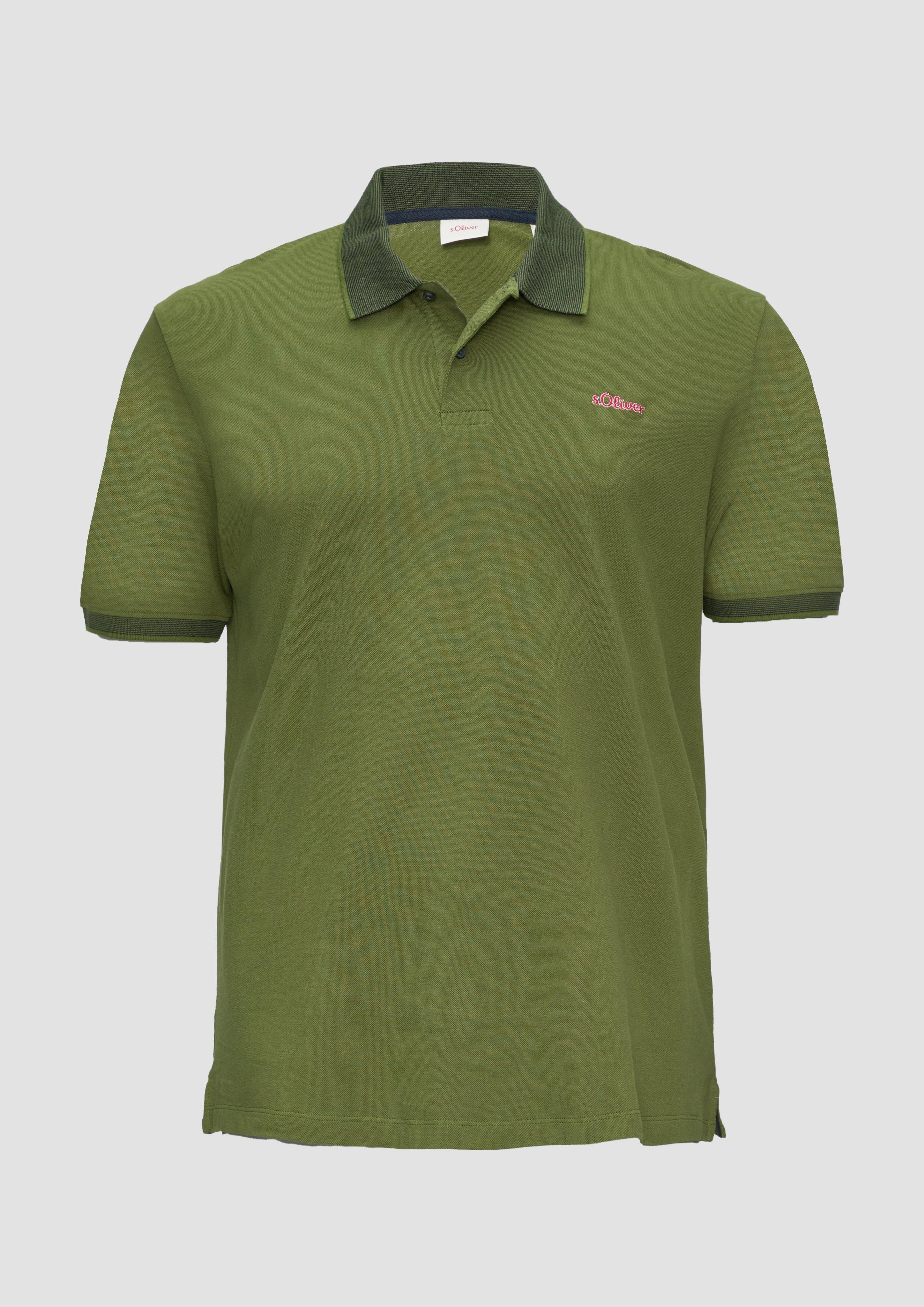 s.Oliver - Poloshirt mit Kontrast-Details, Herren, Grün