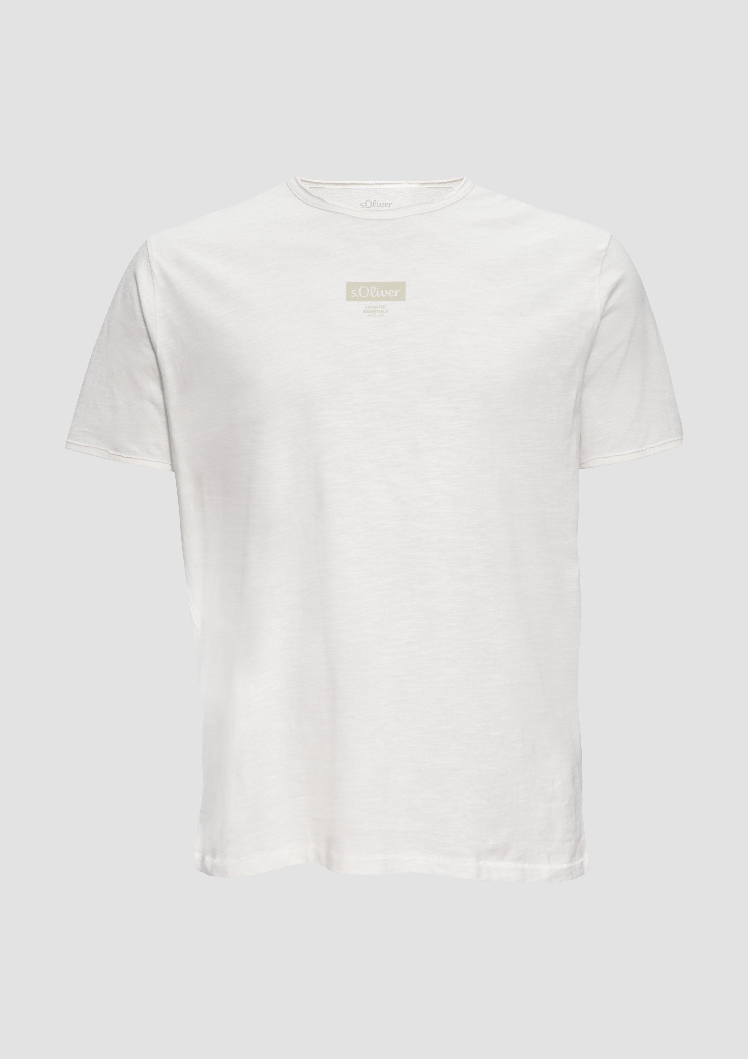 Thumbnail - s.Oliver - T-Shirt mit Flammgarnstruktur, Herren, weiß