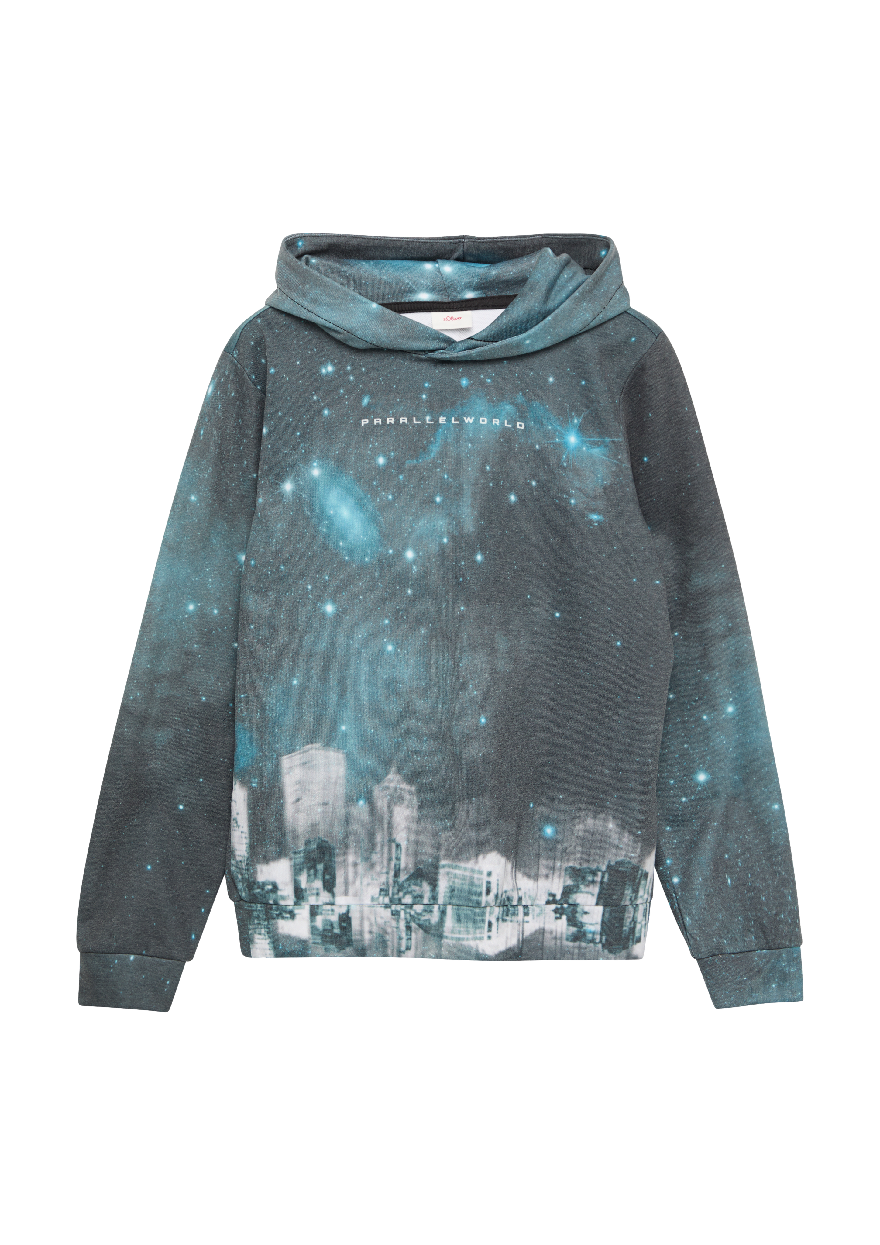 s.Oliver - Hoodie mit All-over-Print, Jungen, schwarz