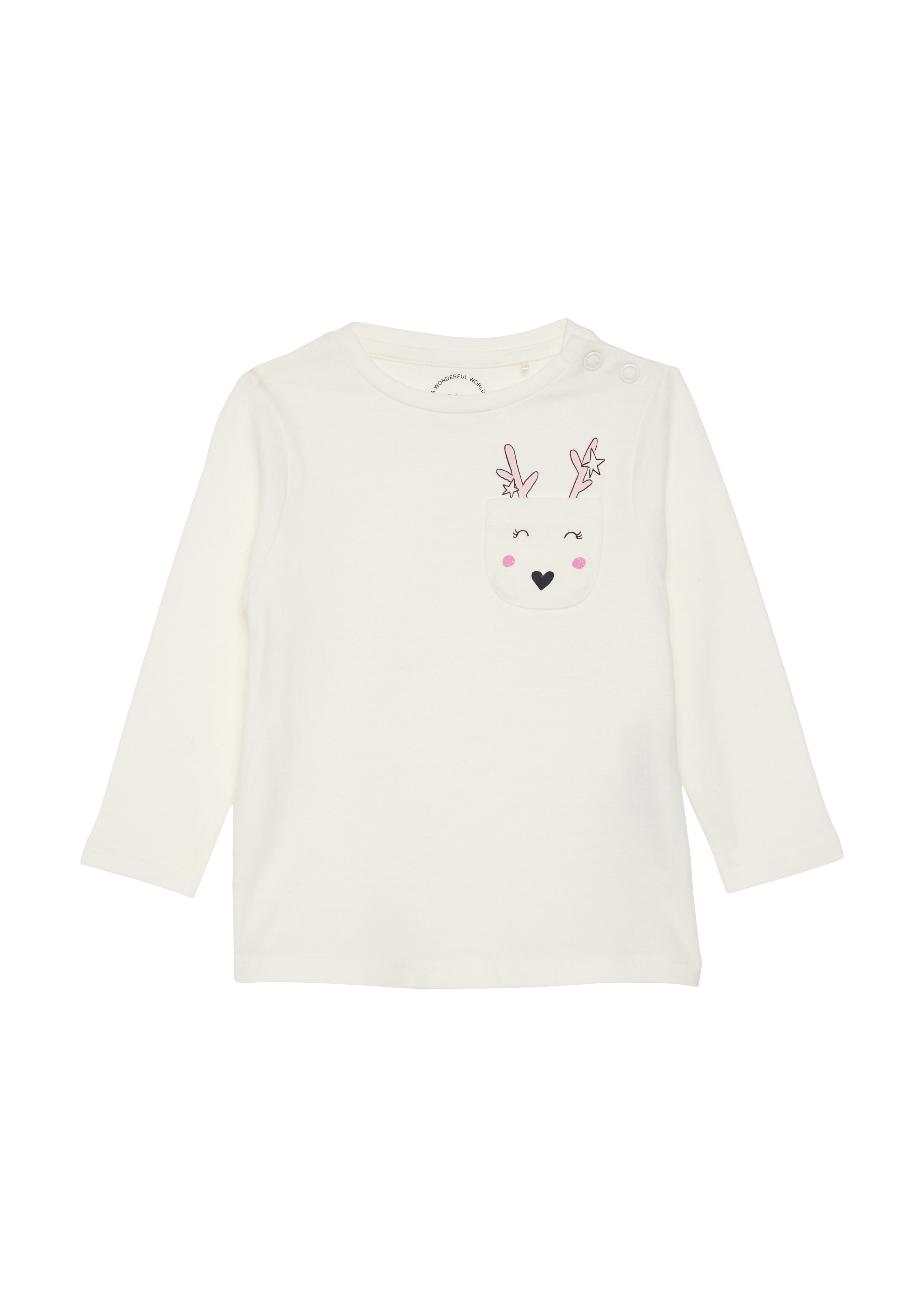 s.Oliver - Longsleeve mit aufgesetzter Brusttasche und Print, Babys, creme