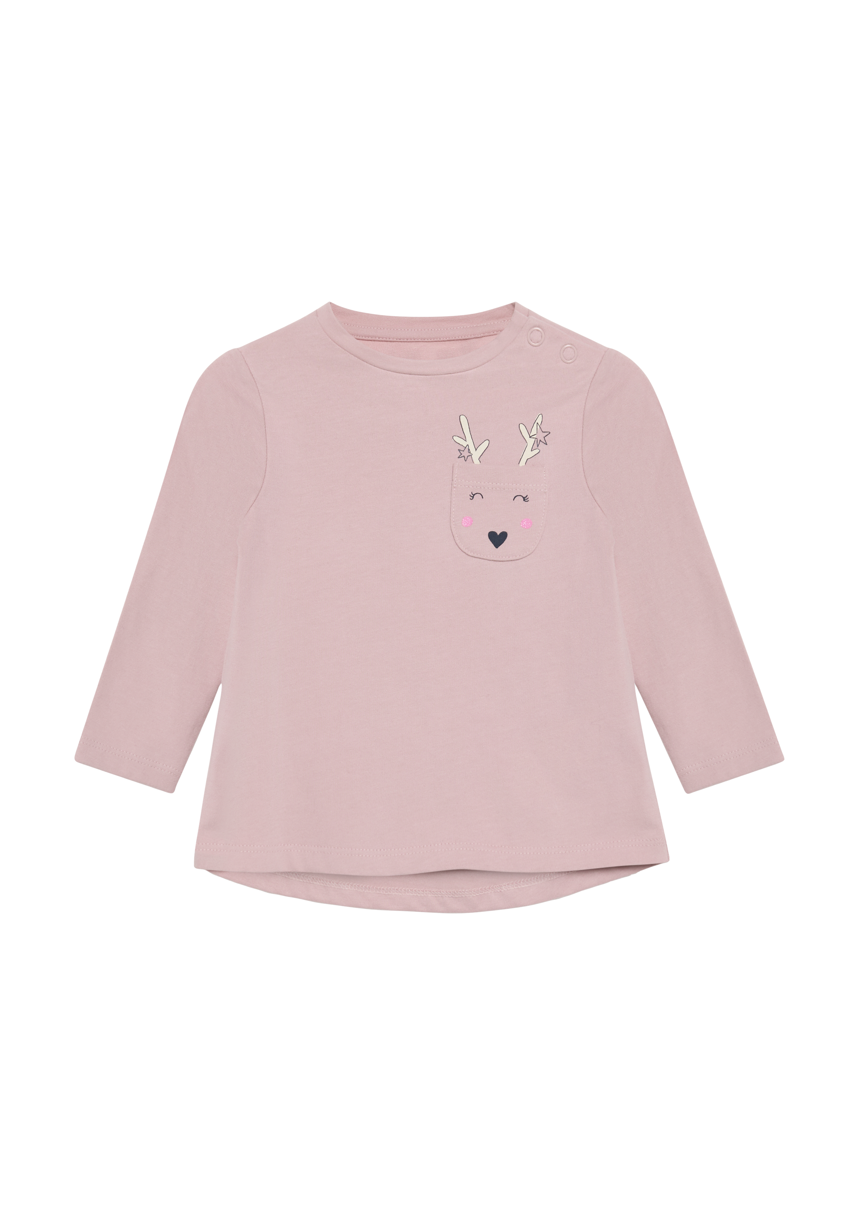 s.Oliver - Longsleeve mit aufgesetzter Brusttasche und Print, Babys, Rosa