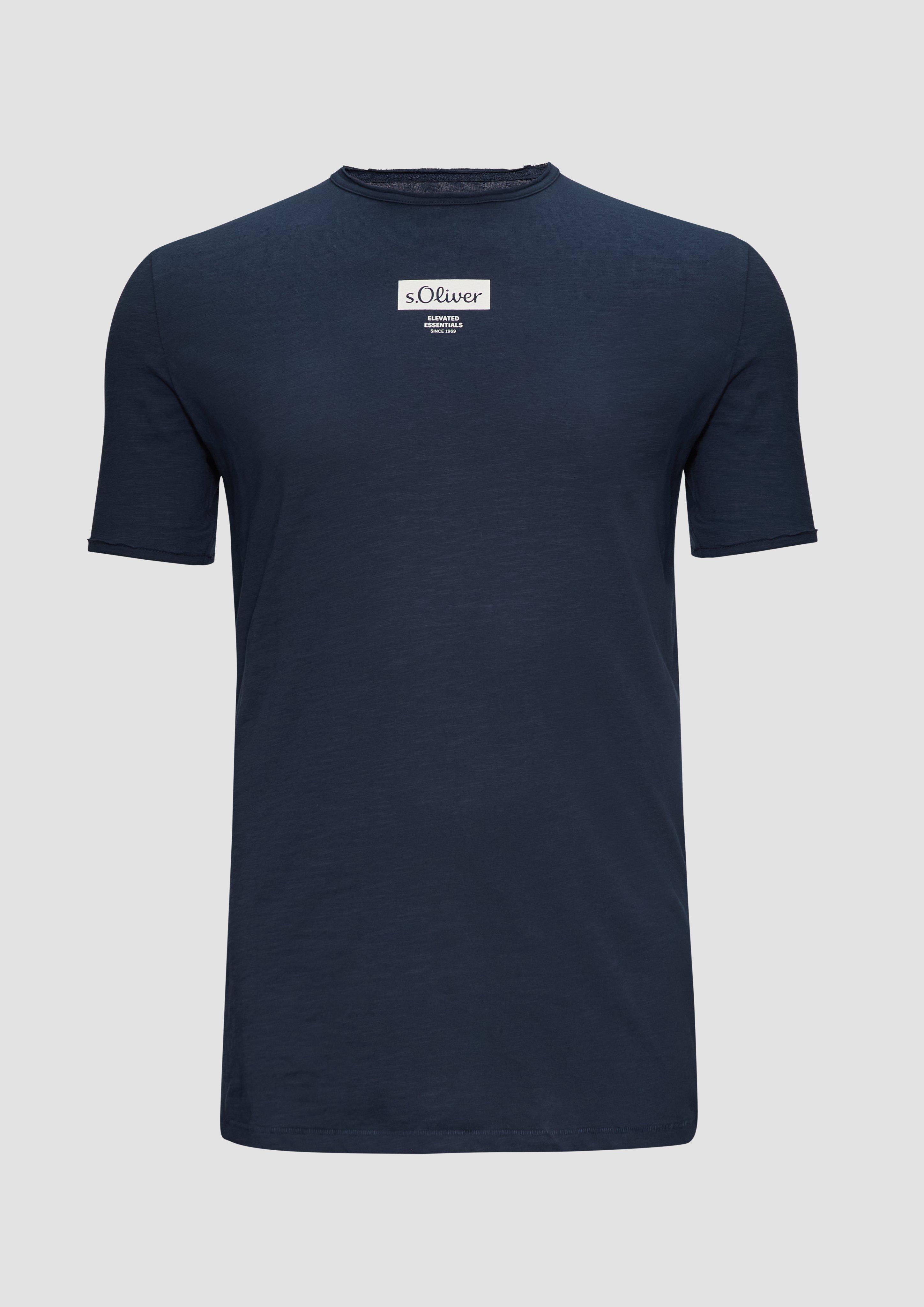 Thumbnail - s.Oliver - T-Shirt mit Flammgarnstruktur, Herren, blau