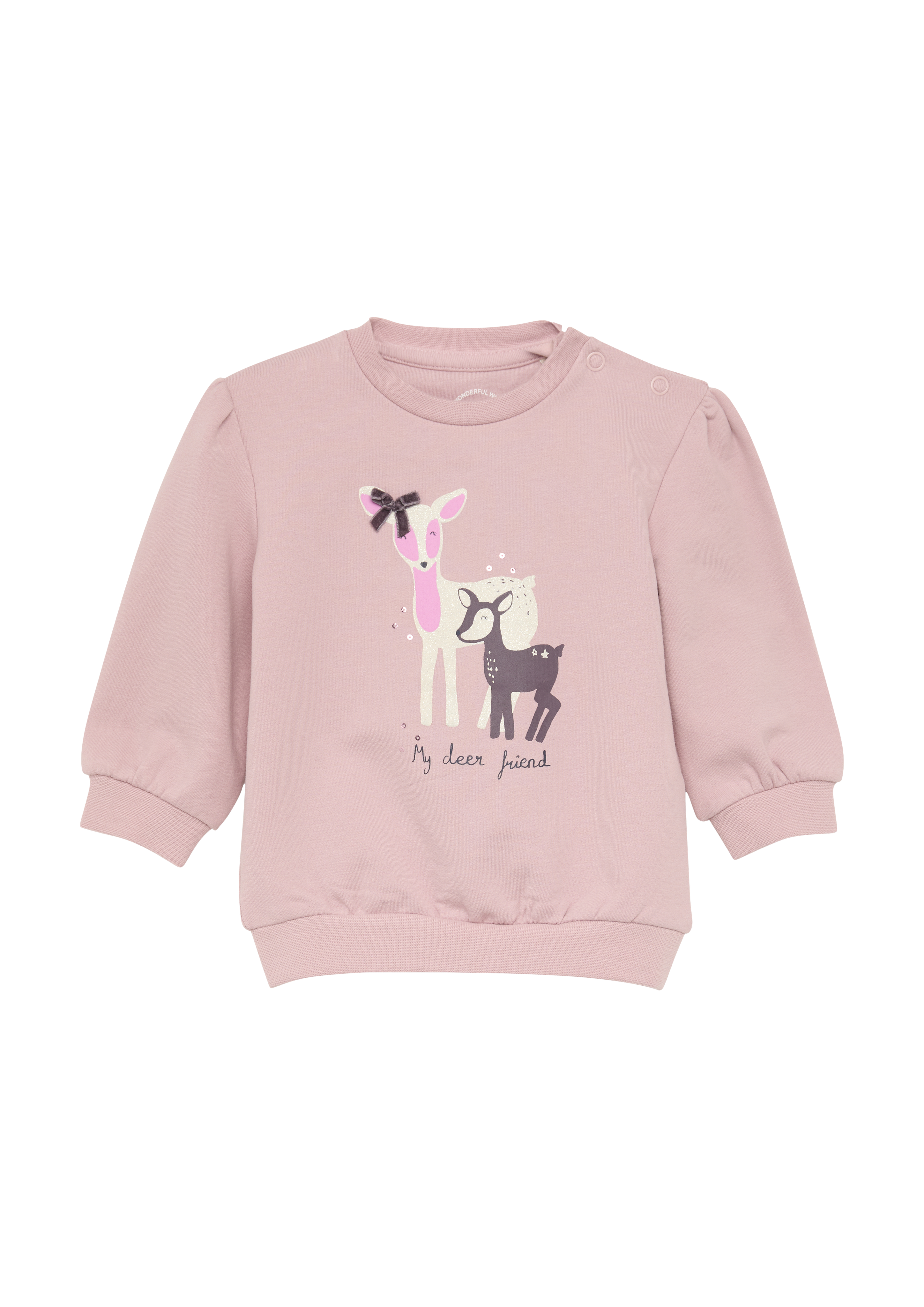 s.Oliver - Kuscheliges Sweatshirt mit Glitzer-Art-Print, Babys, Rosa