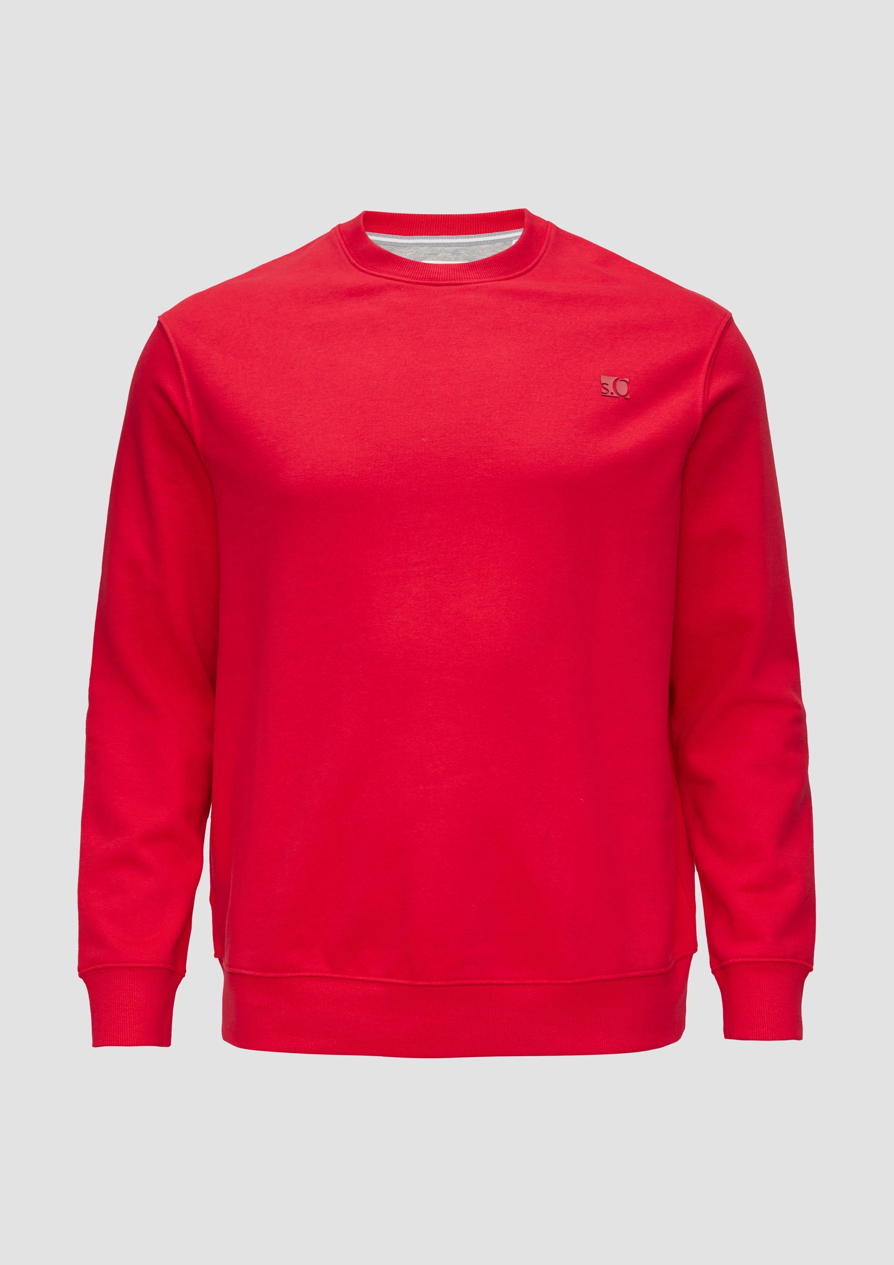 s.Oliver - Sweatshirt aus Baumwollmix mit Logo-Detail, Herren, rot