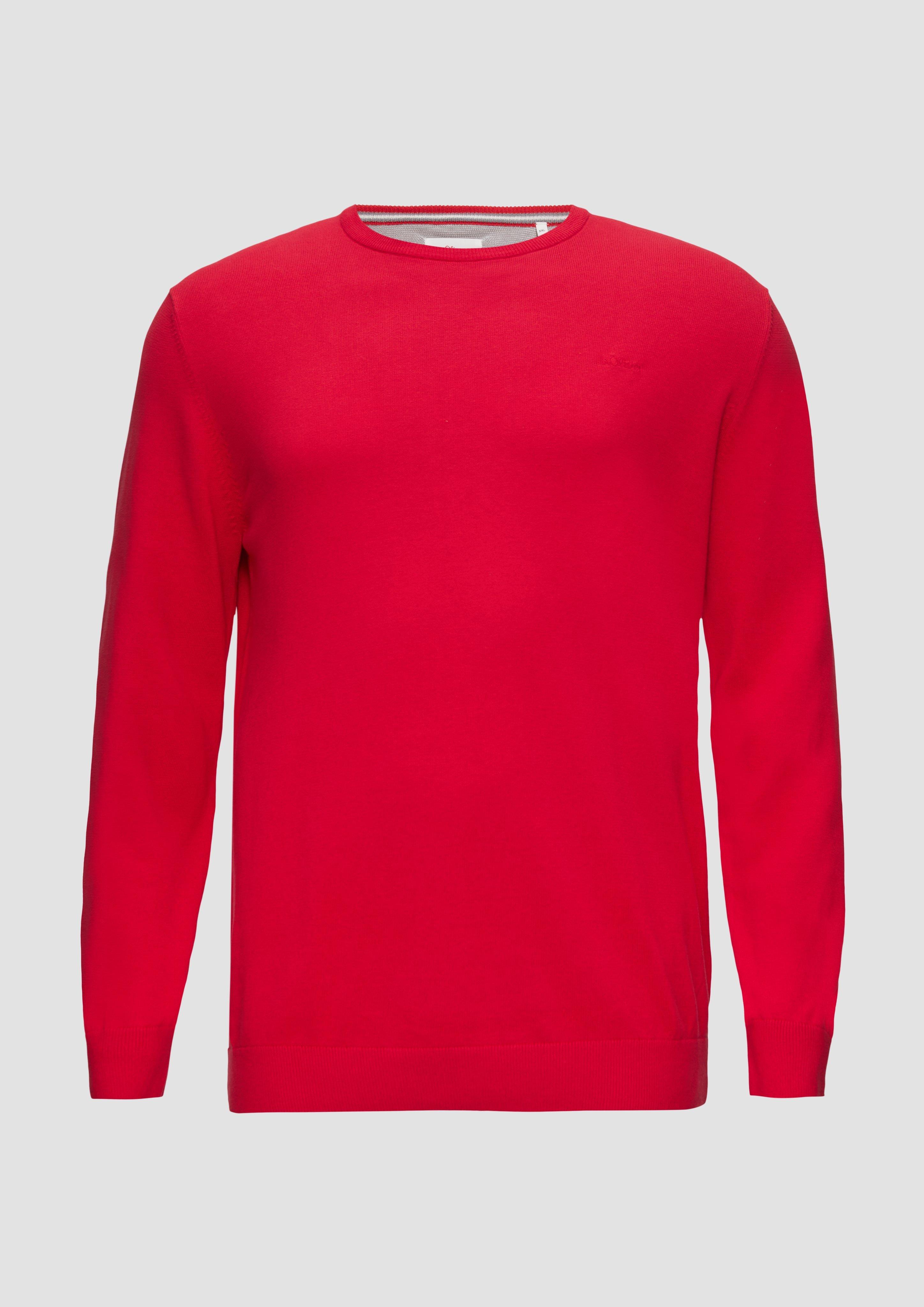 s.Oliver - Strickpullover mit Crewneck, Herren, rot