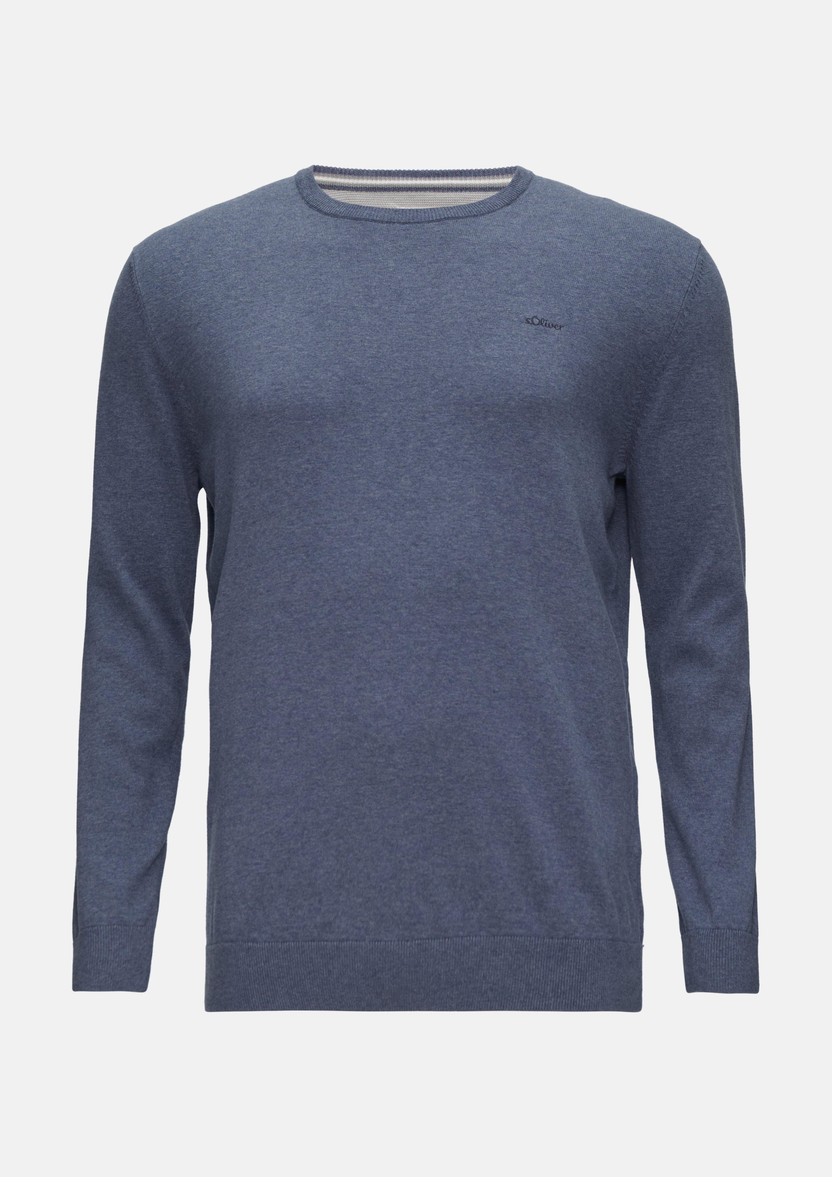 s.Oliver - Strickpullover mit Crewneck, Herren, blau