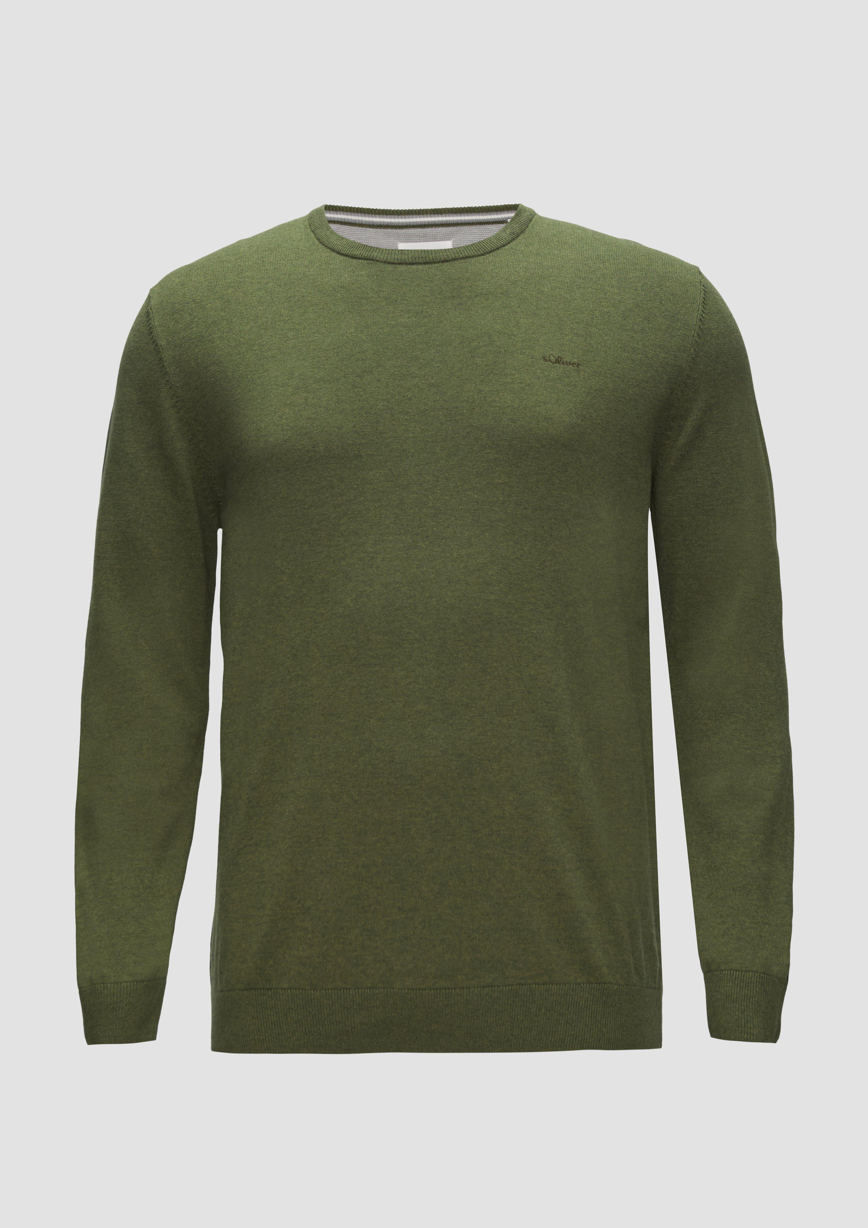 s.Oliver - Strickpullover mit Crewneck, Herren, Grün