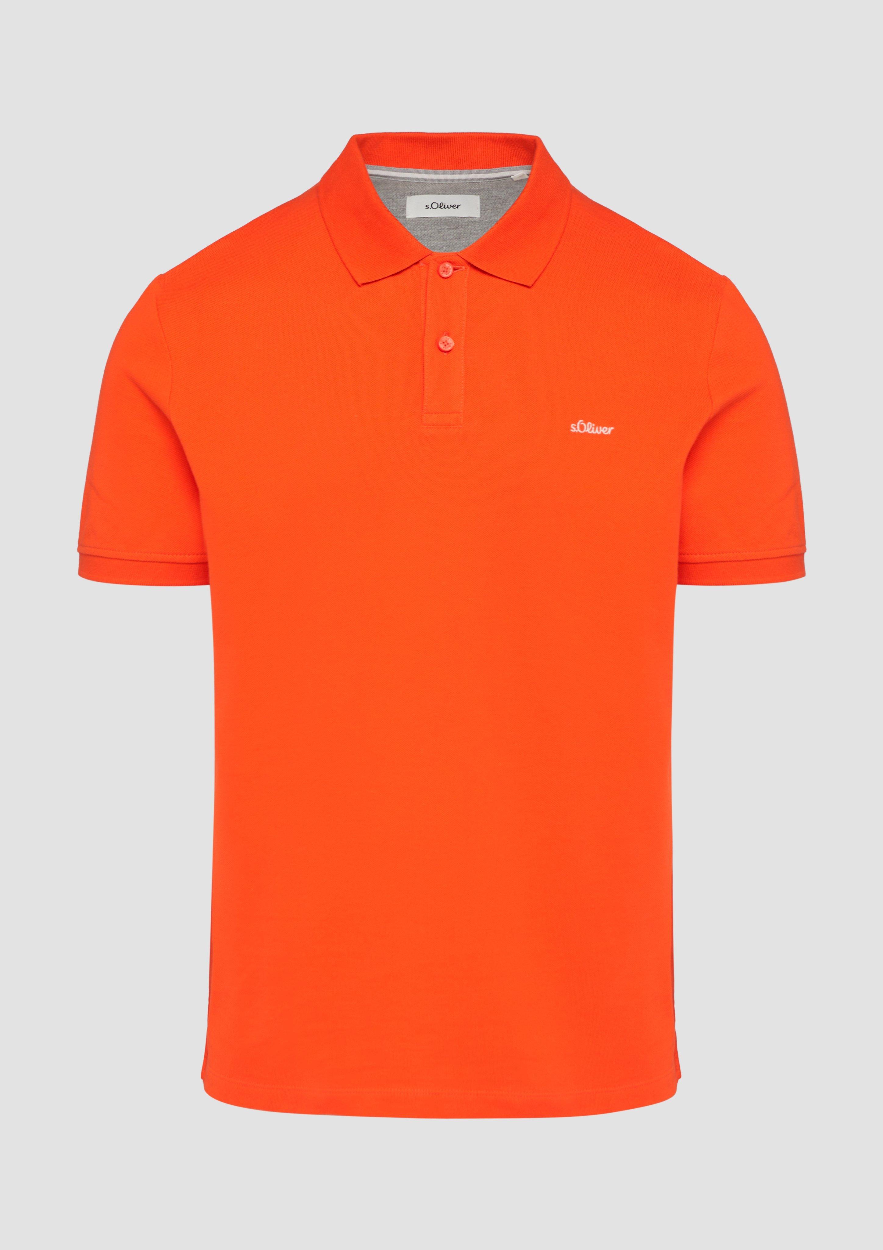 s.Oliver - Poloshirt aus Baumwollpiqué, Herren, Orange