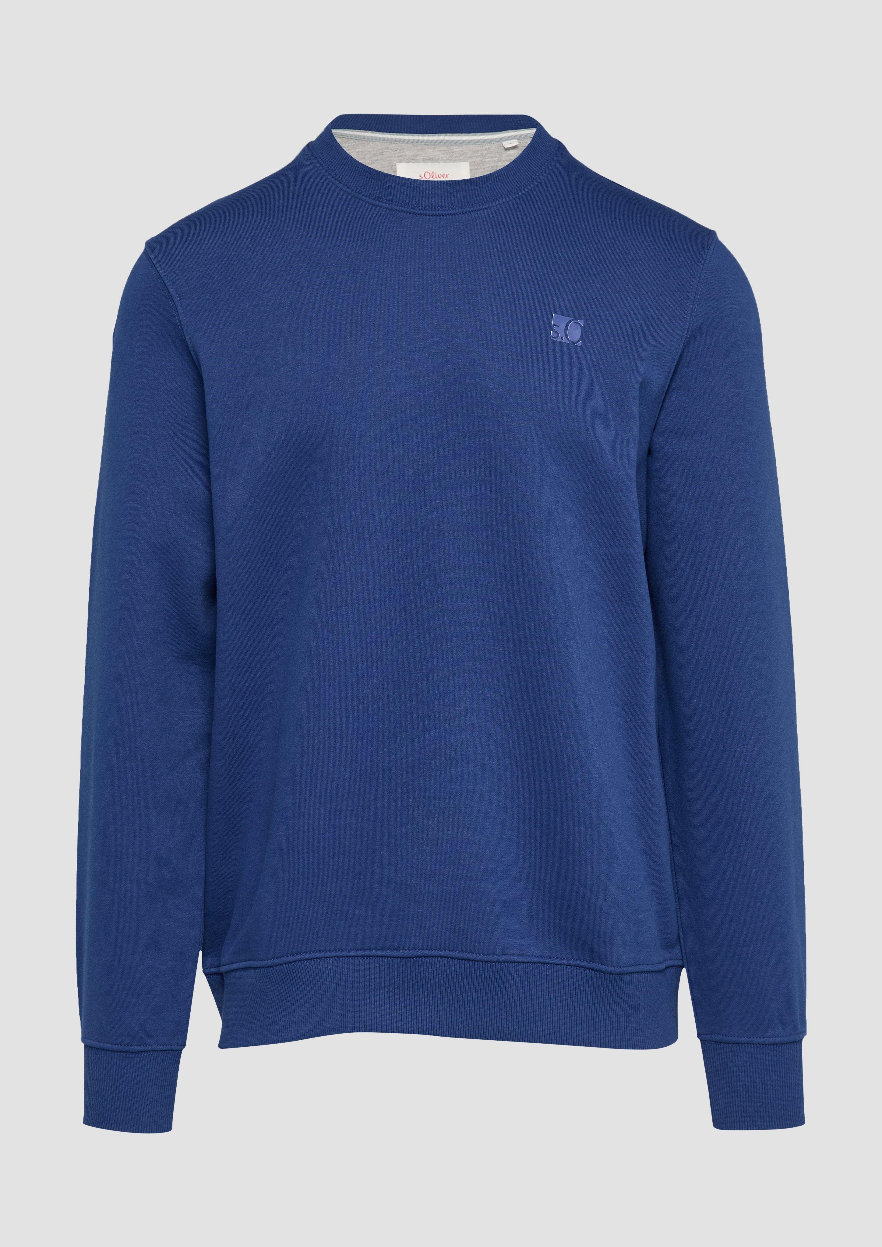 s.Oliver - Sweatshirt aus Baumwollmix mit Logo-Detail, Herren, blau