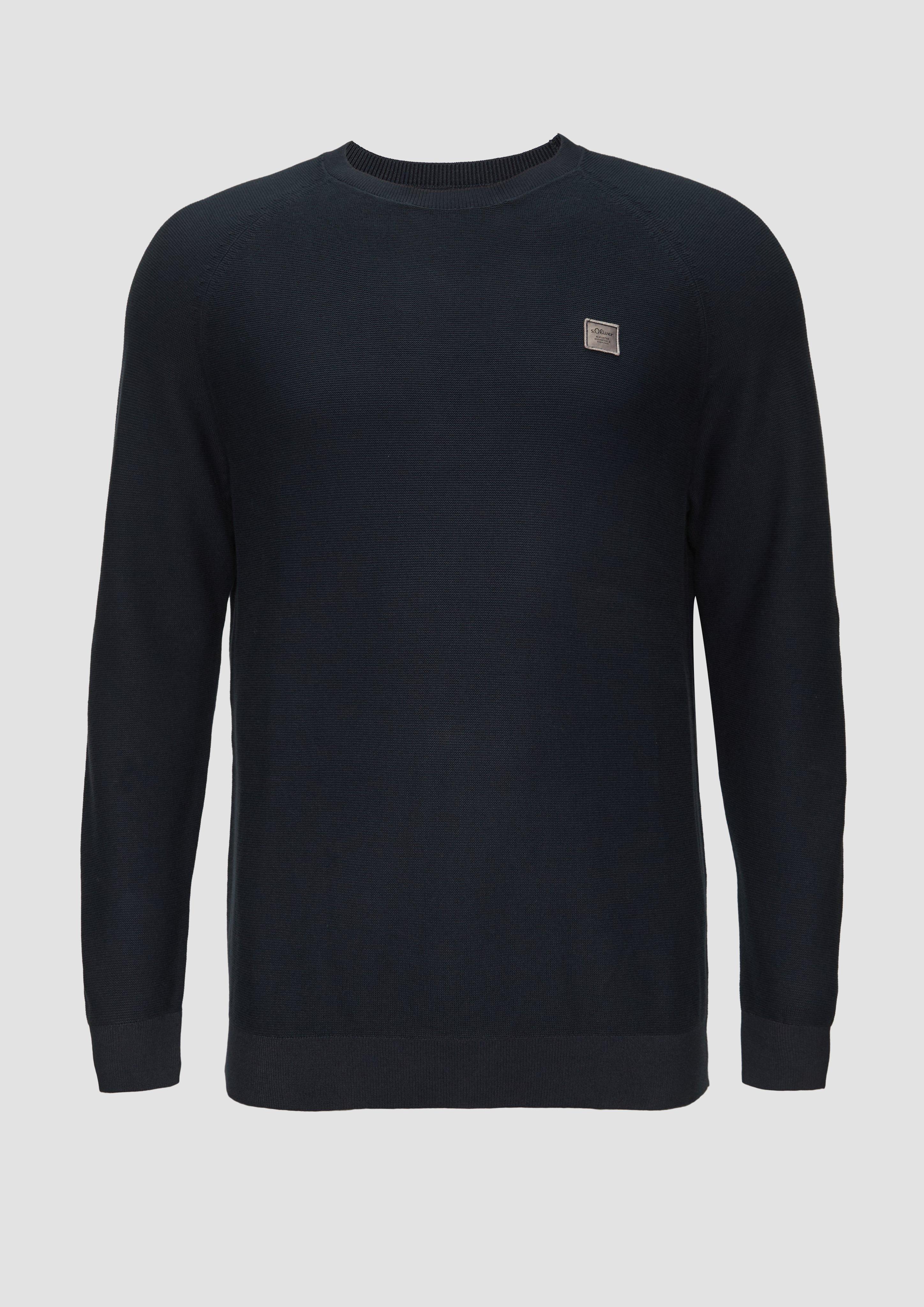 s.Oliver - Strickpullover mit Crewneck, Herren, blau