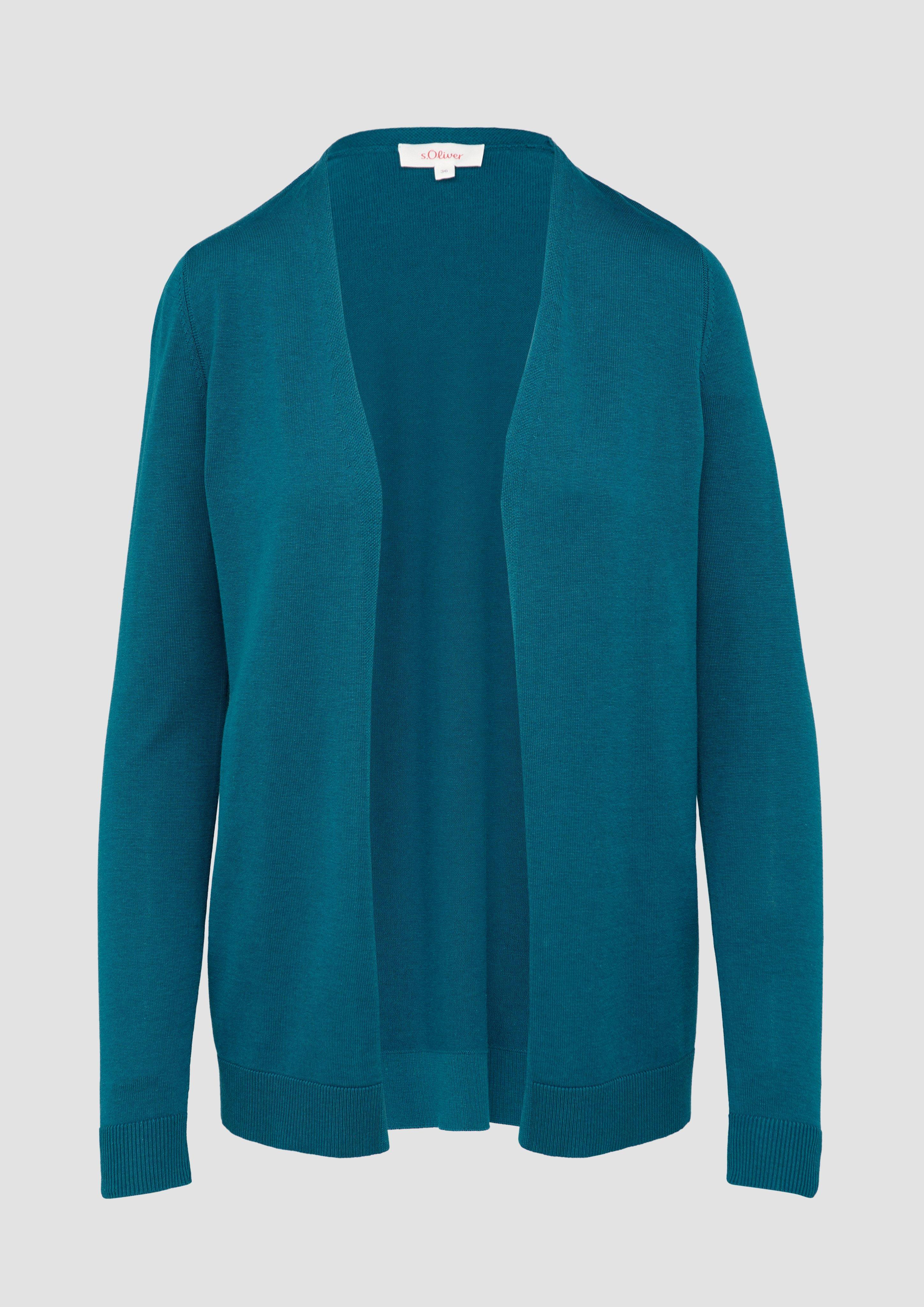 s.Oliver - Cardigan aus Viskose-Baumwollmix, Damen, Blau