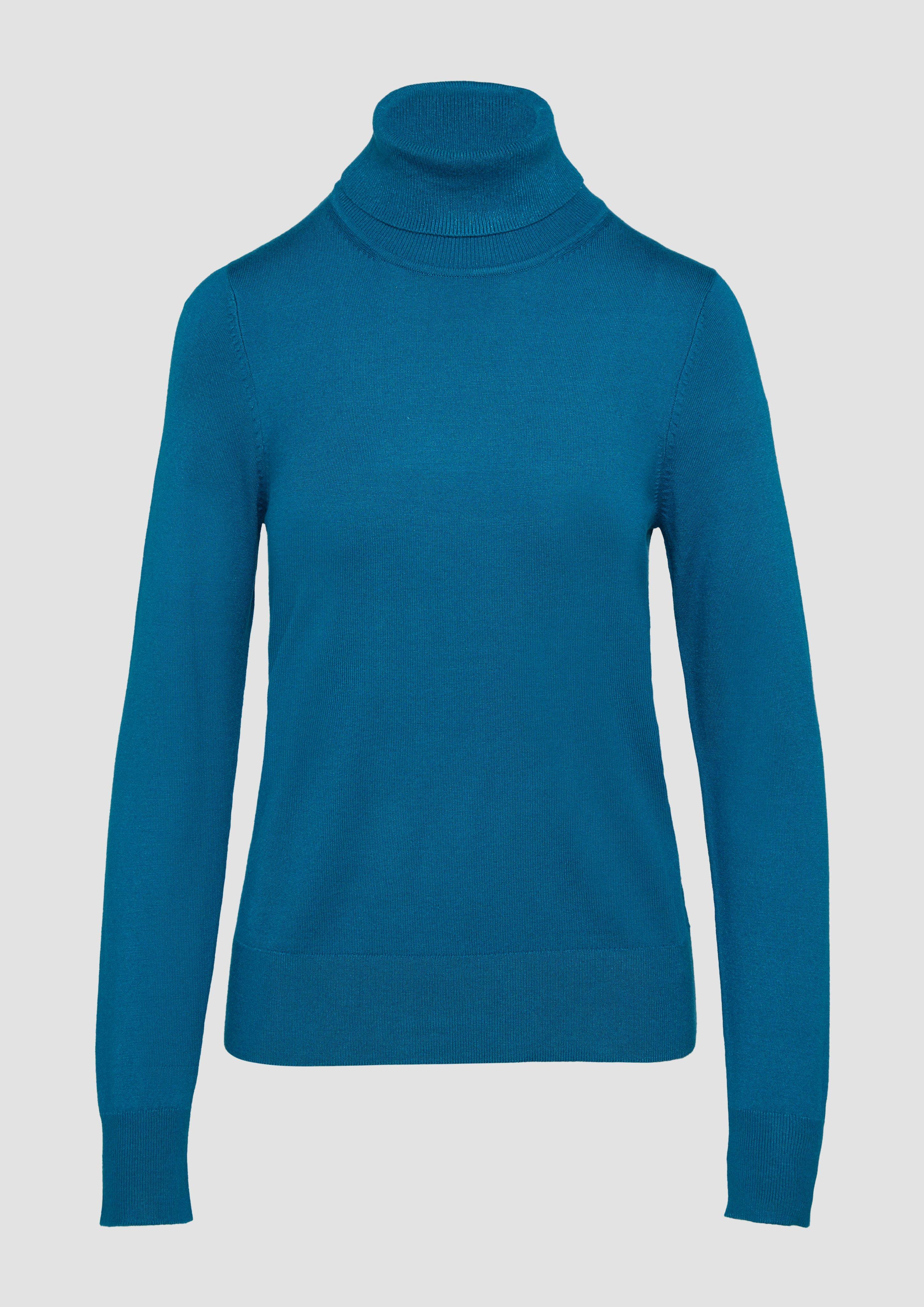 s.Oliver - Feinstrickpullover mit Rollkragen, Damen, Blau