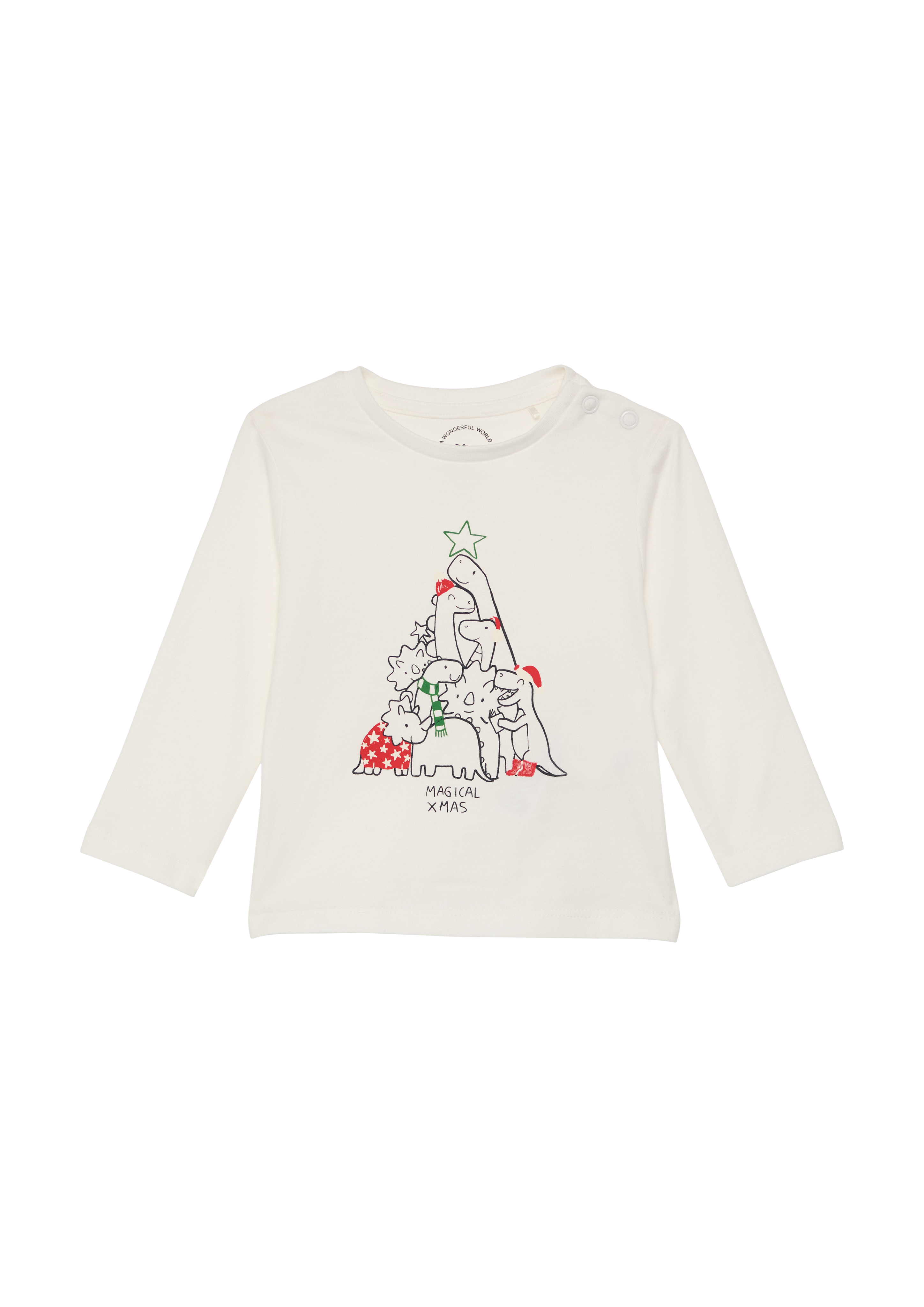 s.Oliver - Langarmshirt mit Weihnachtsmotiv, Babys, creme