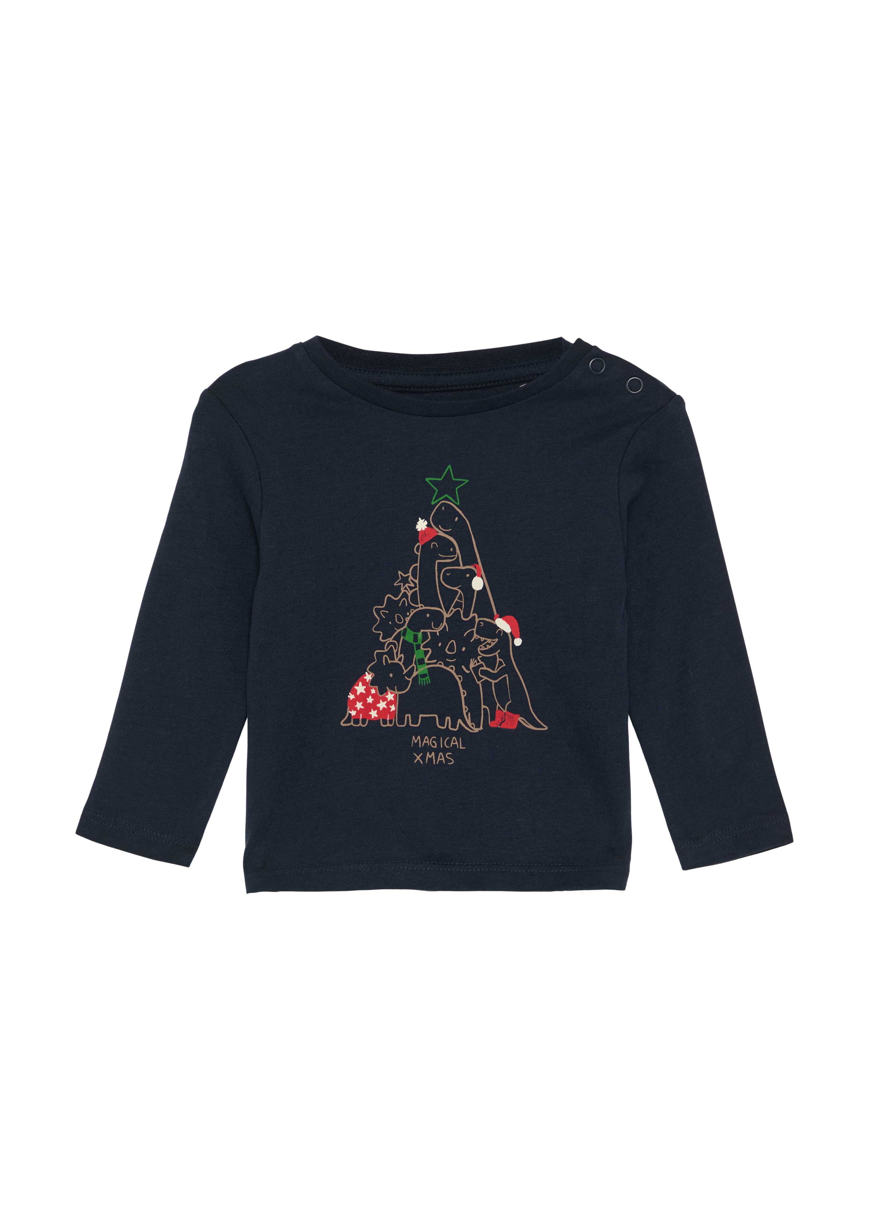 s.Oliver - Langarmshirt mit Weihnachtsmotiv, Babys, blau